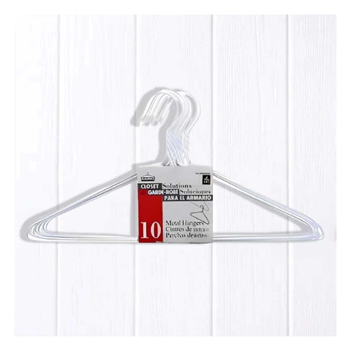 GANCHO BLANCO DE ALAMBRE PACK 10 PIEZAS 21X40CM PARA GUARDAR PRENDAS Y+PAPEL REGALO - 5