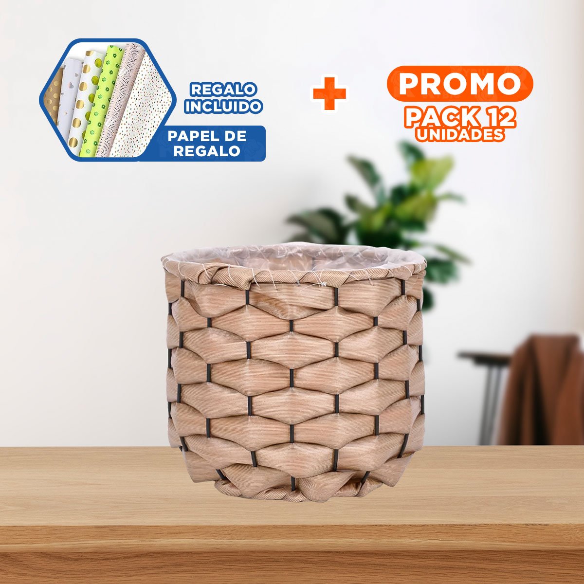 PACK12 ARTICULO PARA DECORACION ENTRELAZADO CON FORRO INTERIOR Y ORGANIZACION Y+PAPEL REGALO - 1
