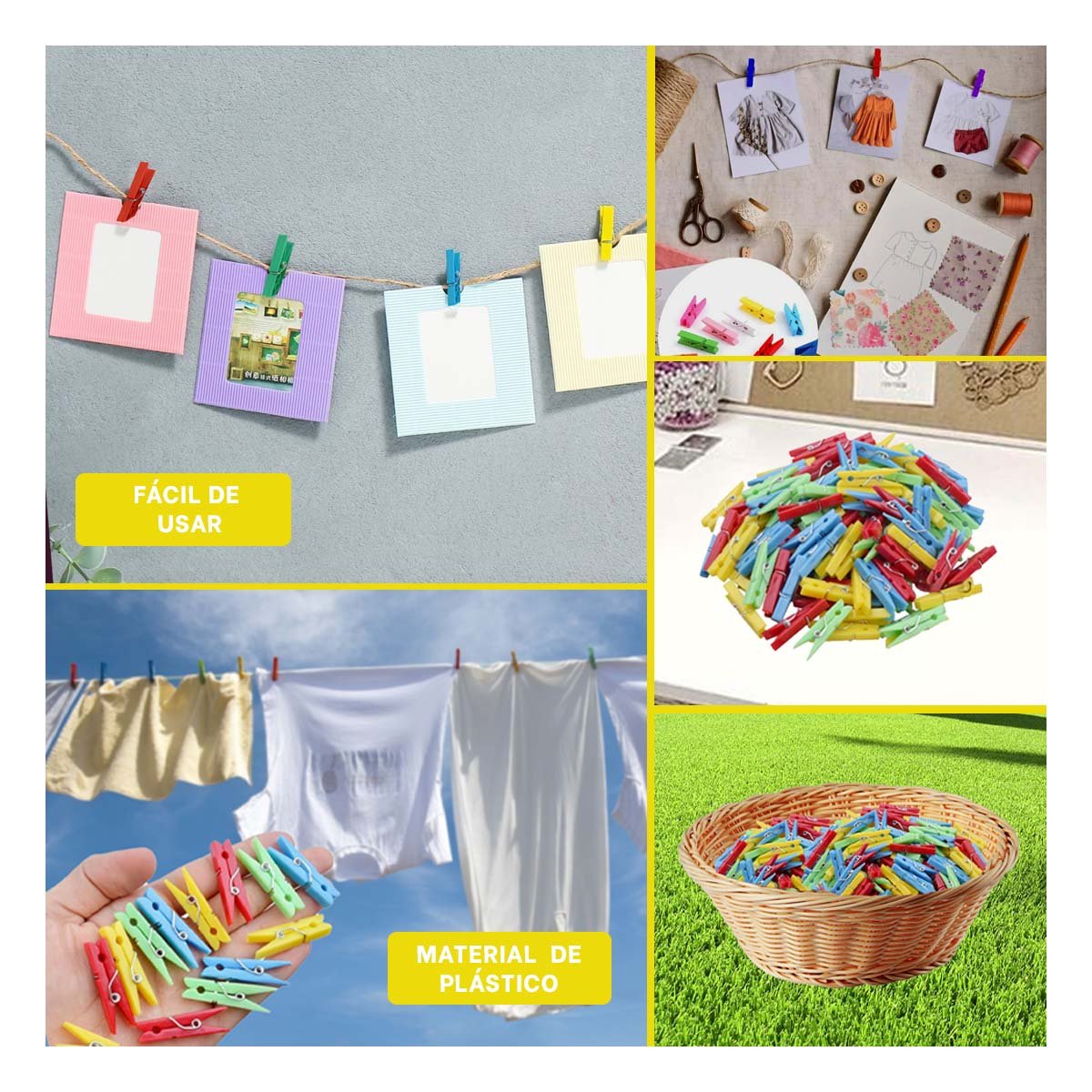 GANCHOS DE ROPA PLASTICOS MULTICOLOR CON 24 PIEZAS PARA PRENDAS DELICADAS - 5