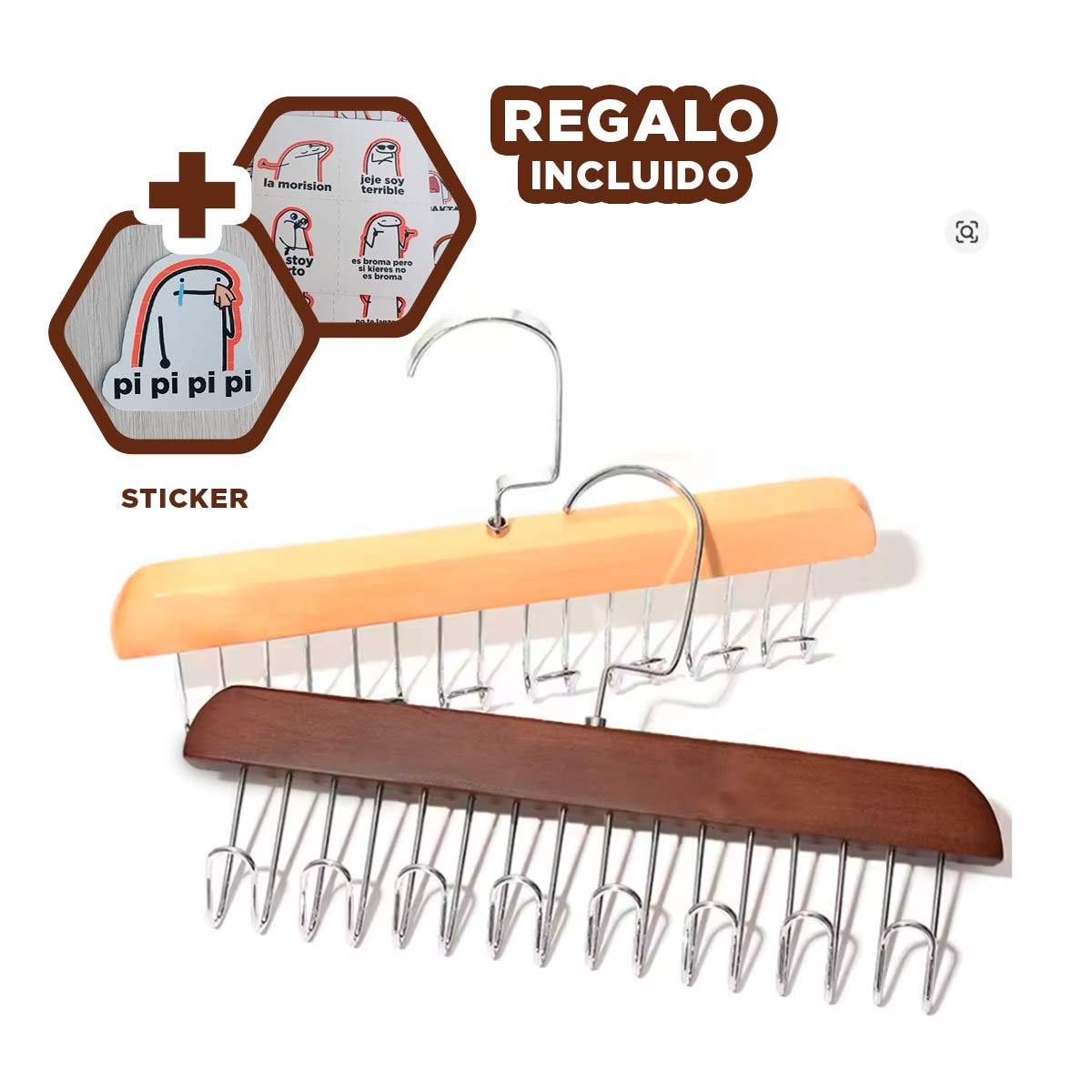 GANCHO DE OCHO GANCHOS MULTIFUNCIONAL PARA ORDEN DIARIO EN AMBIENTES DEL HOGAR Y+REGALO STICKER - 1