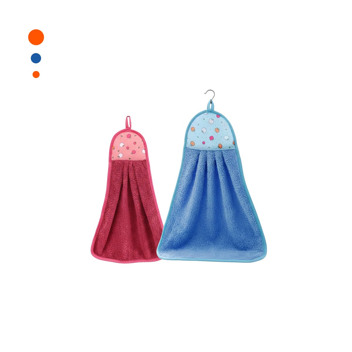 PACK MODERNO 2 PIEZAS FUCSIA Y AZUL COLGADOR COCINA 28X38CM Y+PAPEL REGALO - 1