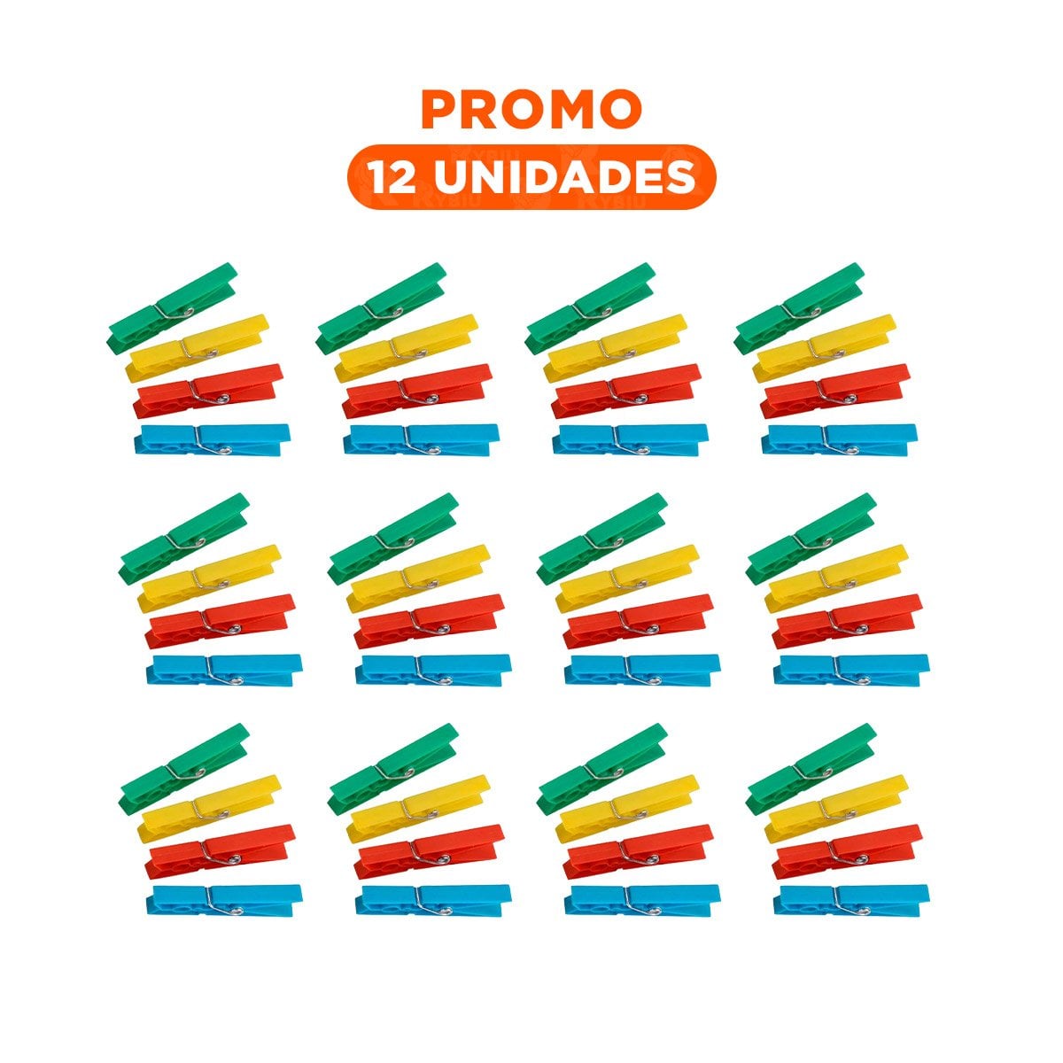 PACK12 CLIPS MULTICOLOR DE PLASTICO PARA ROPA CON 24 PIEZAS PARA USO DIARIO Y+REGALO STICKER - 1