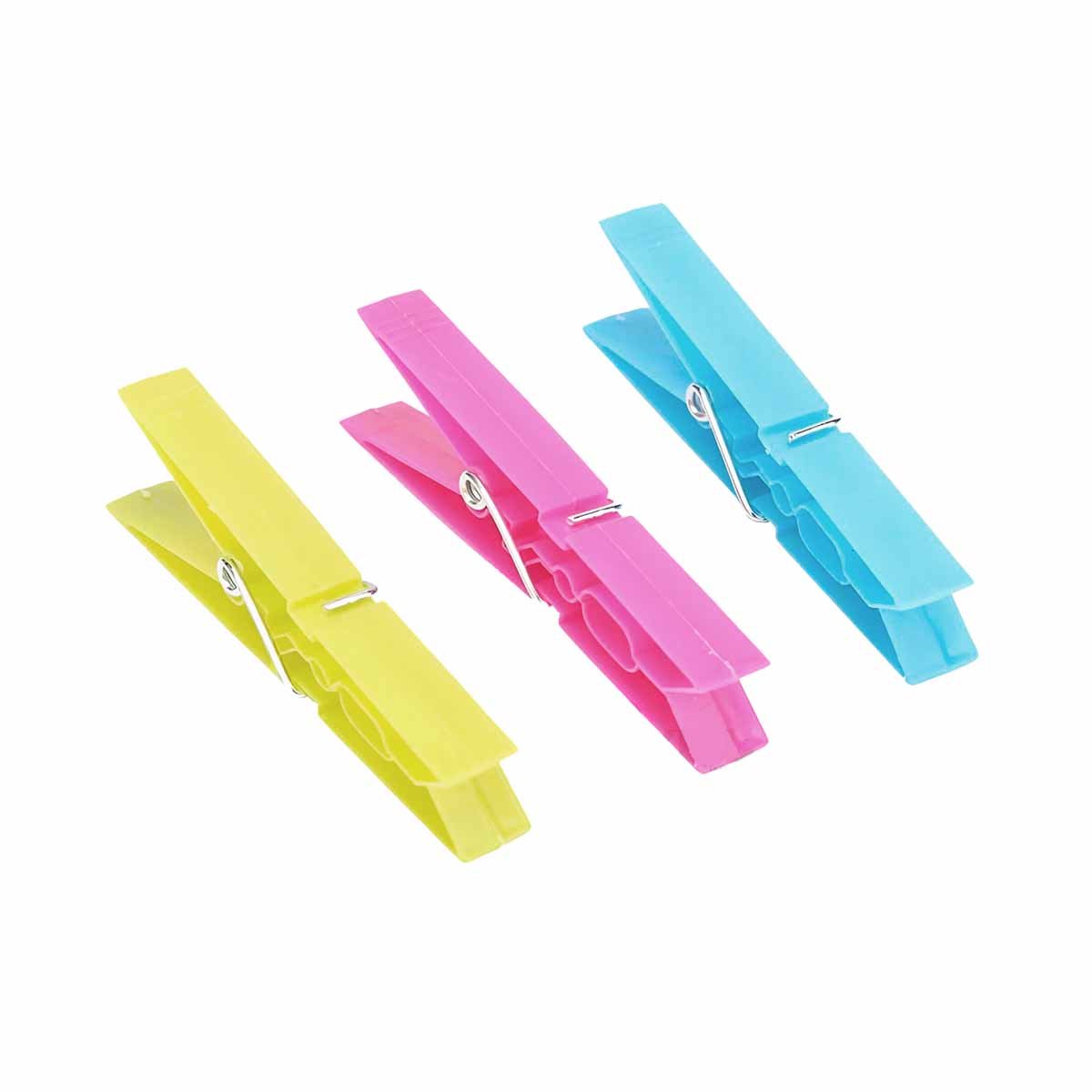 PACK4 GANCHOS PLASTICO MULTICOLOR 24 PIEZAS PARA LAVANDERIA ORGANIZADA Y+PAPEL REGALO - 3