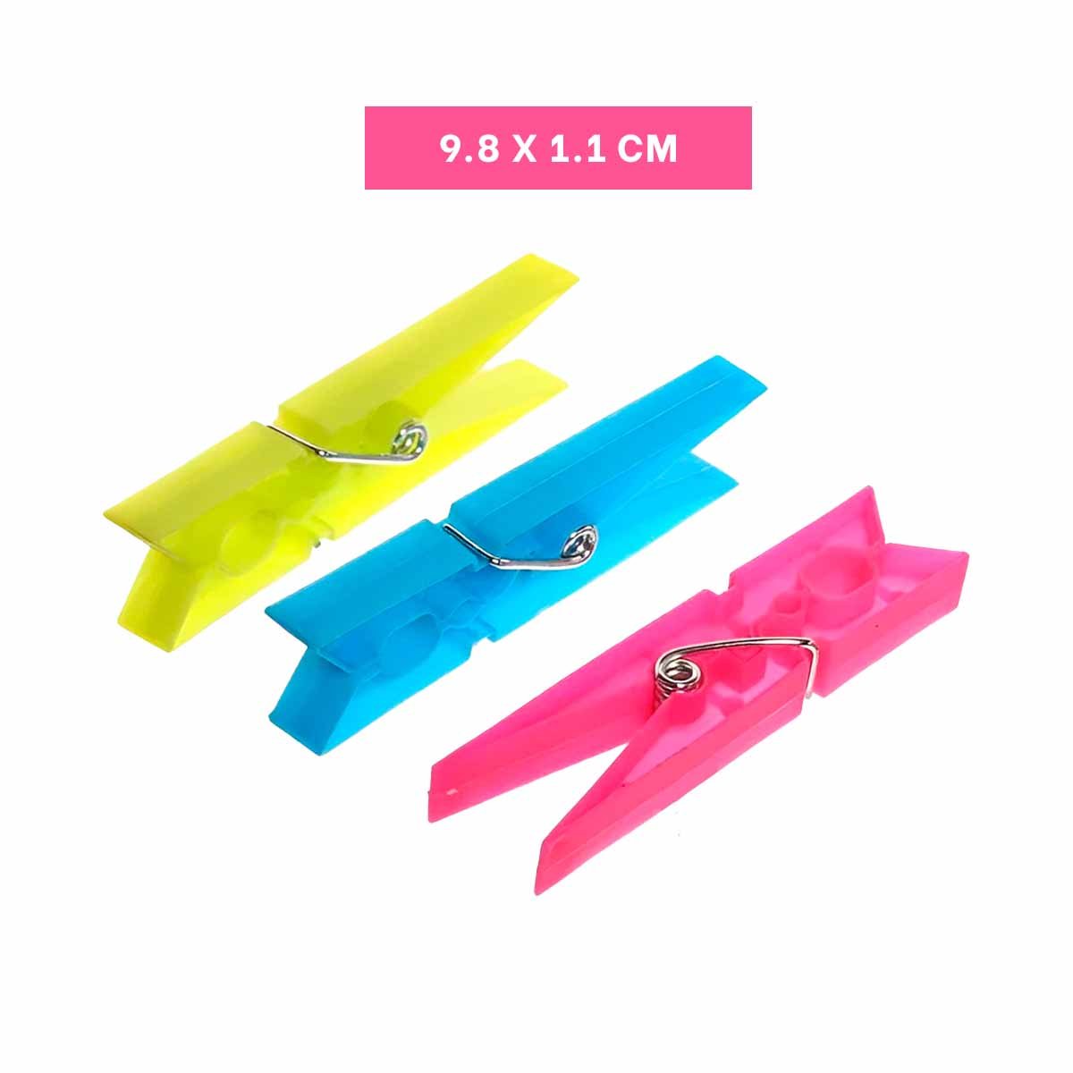 PACK4 GANCHOS PLASTICO MULTICOLOR 24 PIEZAS PARA LAVANDERIA ORGANIZADA Y+PAPEL REGALO - 4