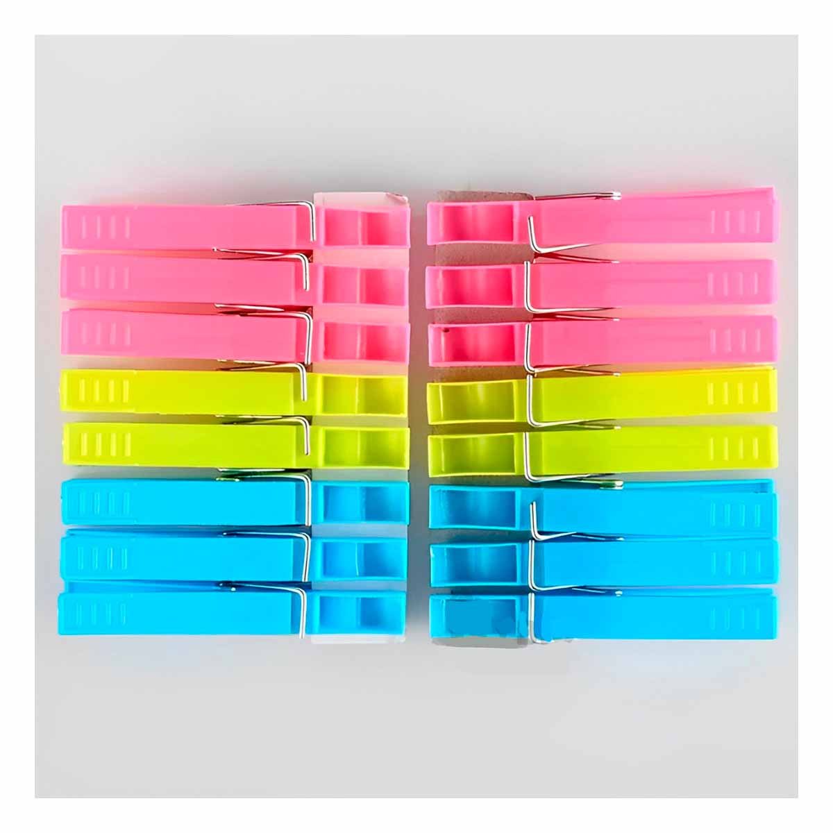 PACK4 GANCHOS PLASTICO MULTICOLOR 24 PIEZAS PARA LAVANDERIA ORGANIZADA Y+PAPEL REGALO - 5