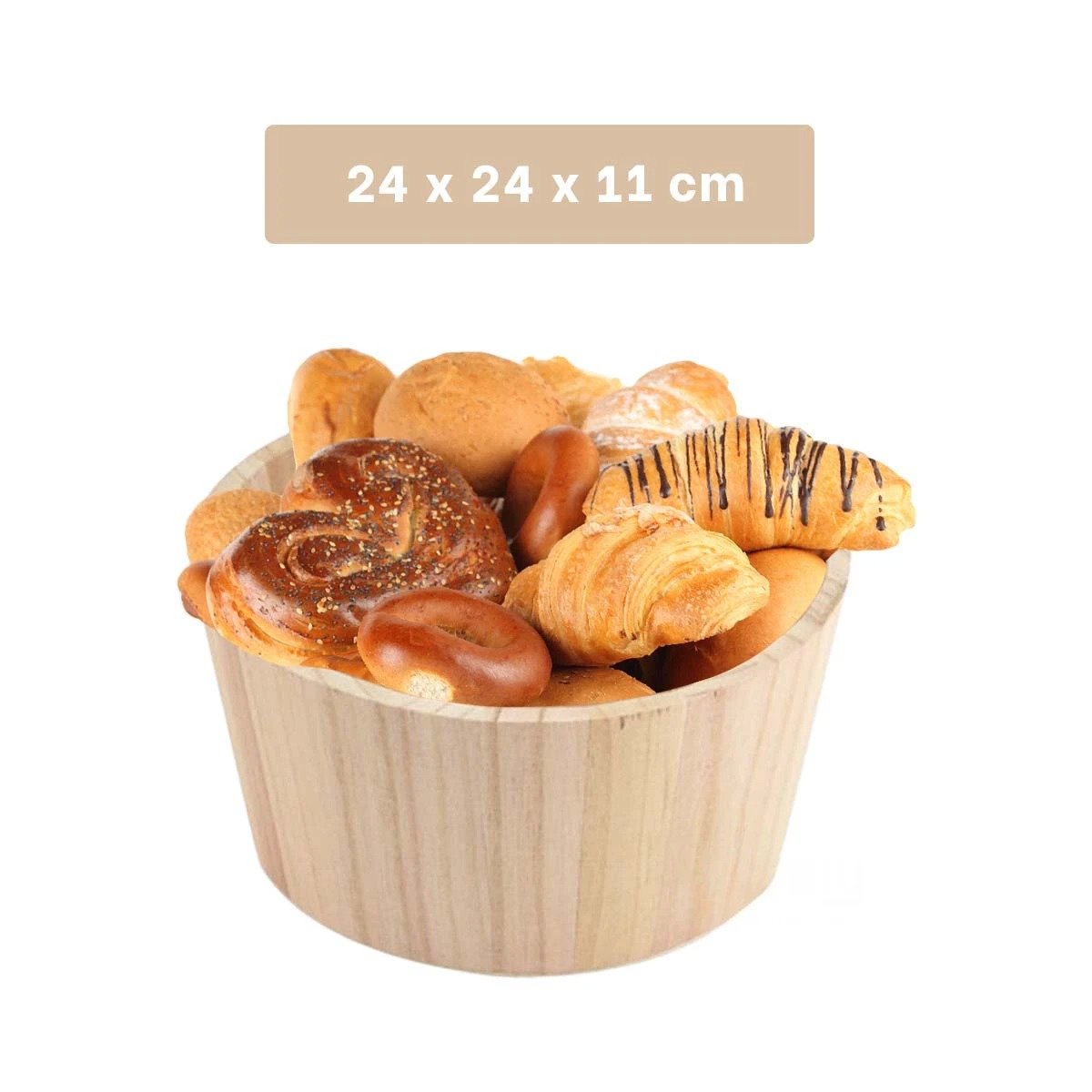 PACK4 TIESTO DE MADERA CIRCULAR 24X11CM PARA RINCONES DE JARDIN Y+REGALO STICKER - 4