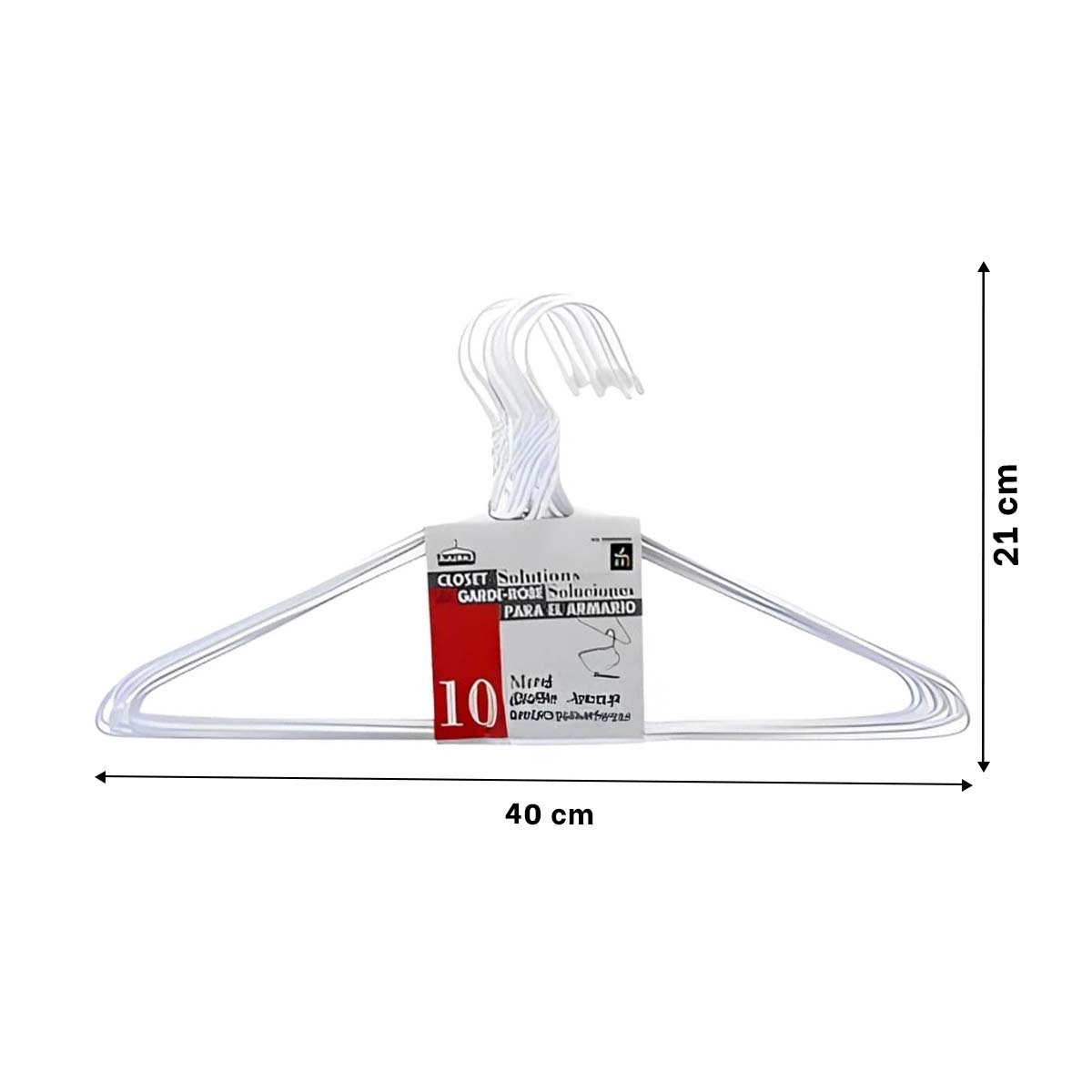 PACK2 GANCHO DE ALAMBRE BLANCO PACK 10 PIEZAS 21X40CM PARA CLOSET Y+PAPEL REGALO - 4