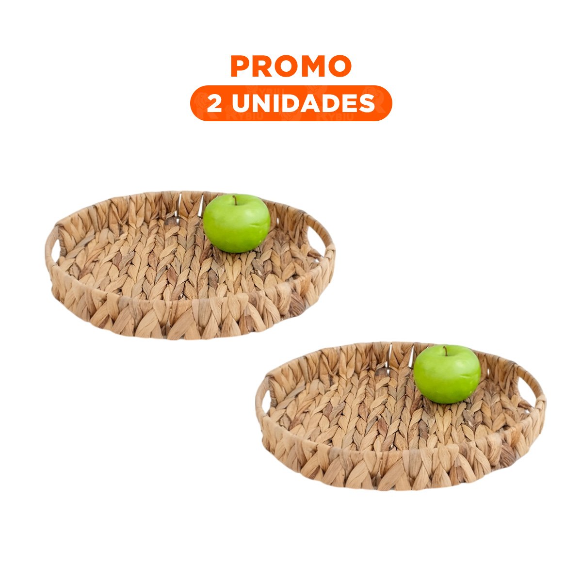 PACK2 BOLSA VERSATIL TEJIDA CIRCULAR CON ASAS GRASS 36X5CM MOSTAZA PARA DECORACION HOGAR - 1