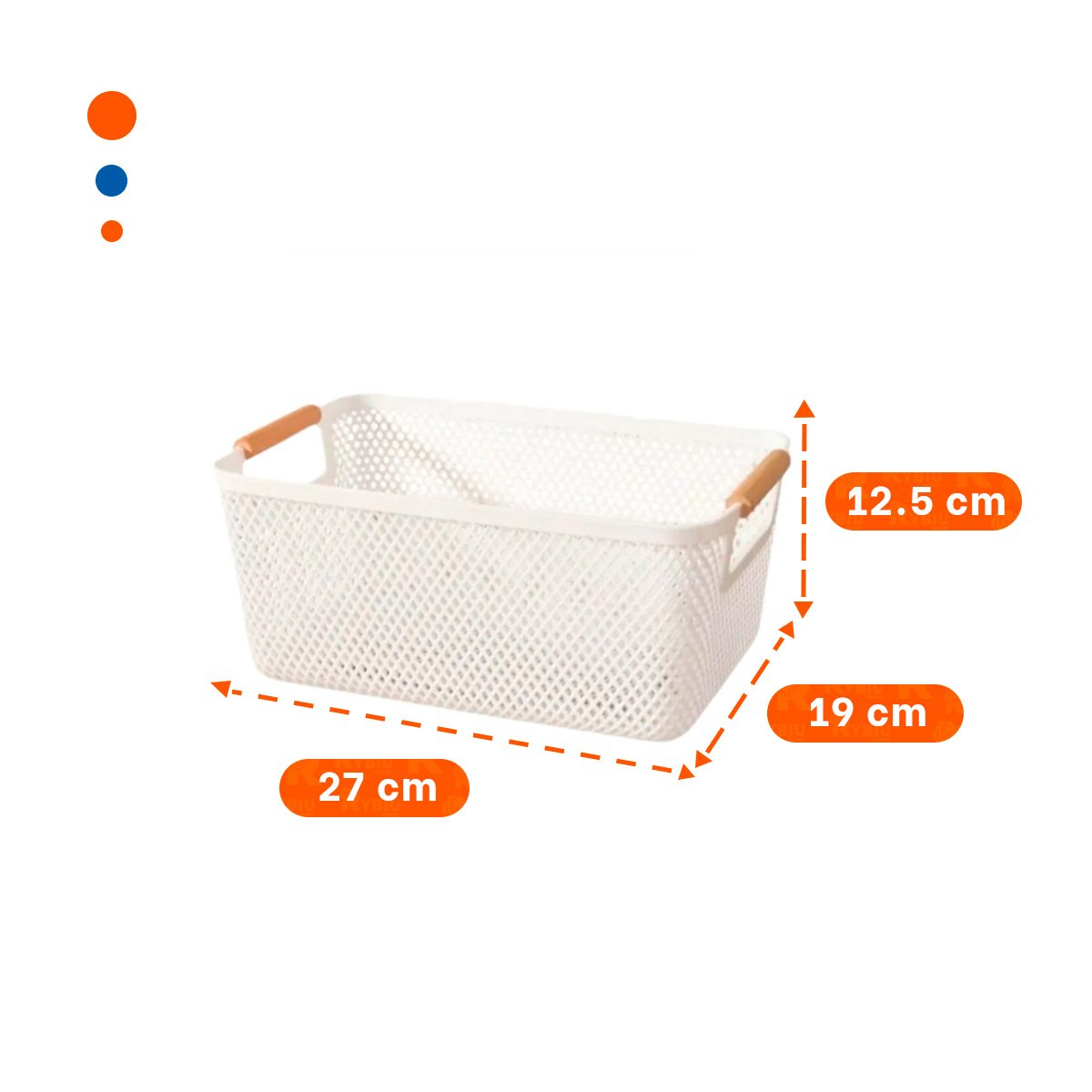 PACK12 CANASTA MULTIFUNCIONAL MALLA CON ASAS DE MADERA BLANCO PARA HOGAR - 4