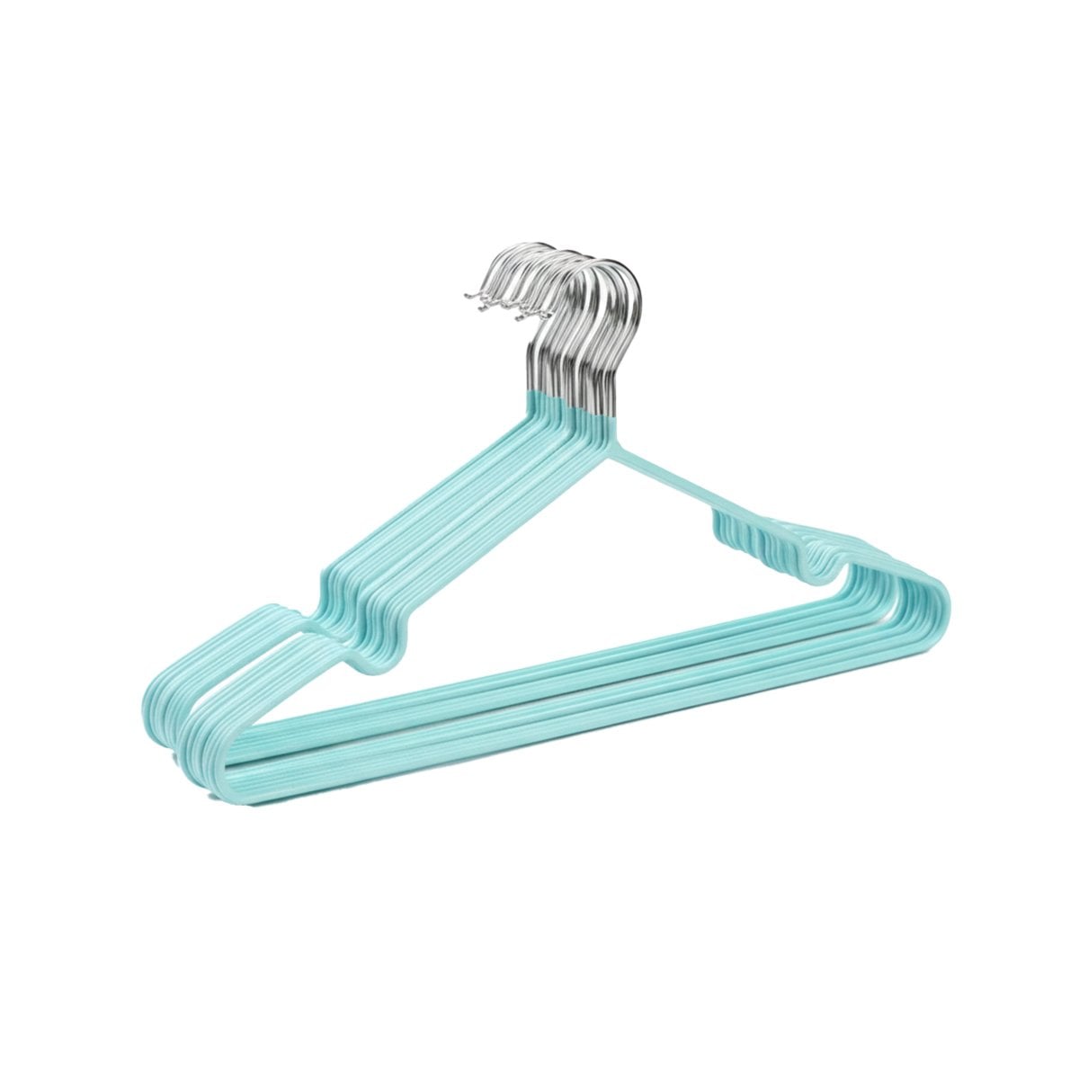 PERCHERO DOMESTICO DE ALAMBRE CON PLASTICO VERDE 5 PIEZAS Y+PAPEL REGALO - 1