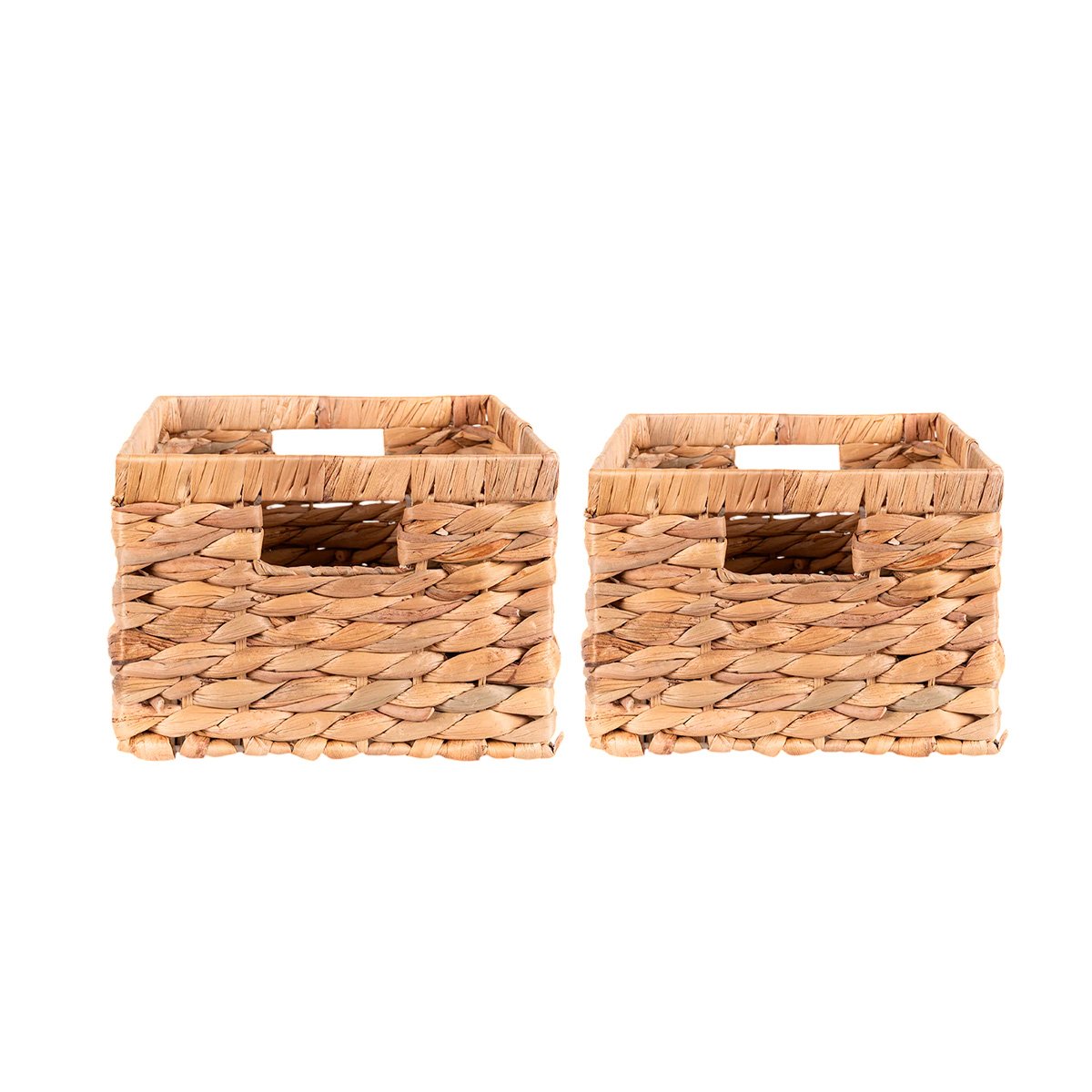 DUO DE CESTAS DECORATIVAS CUADRADAS MOSTAZA CON ASAS PARA ESPACIOS HOGAR Y+REGALO STICKER - 3