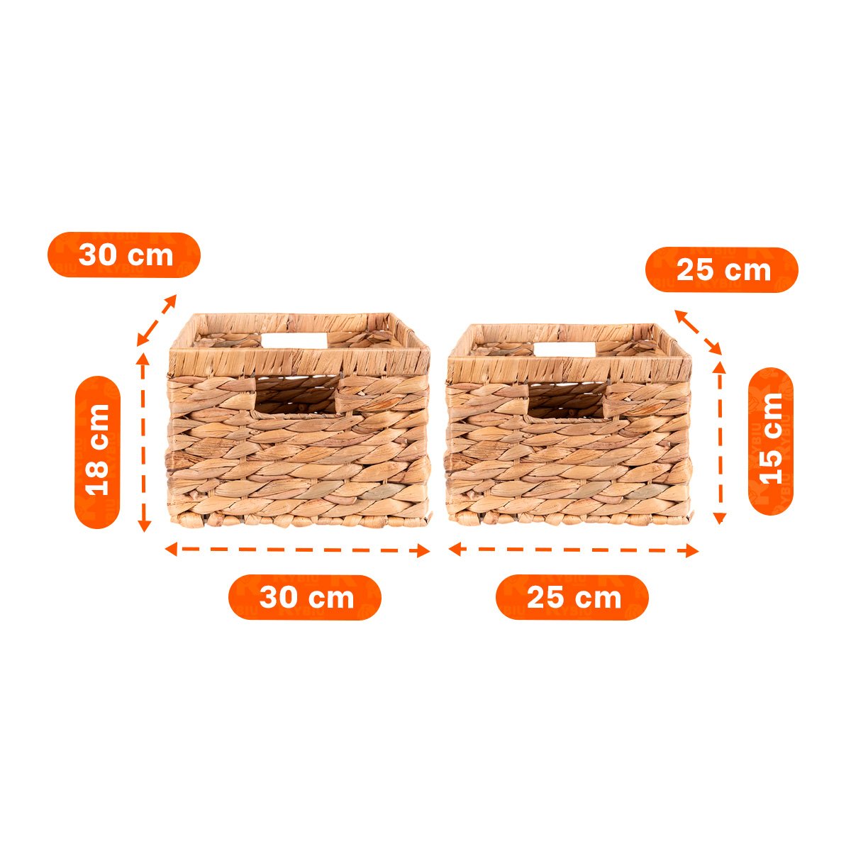 DUO DE CESTAS DECORATIVAS CUADRADAS MOSTAZA CON ASAS PARA ESPACIOS HOGAR Y+REGALO STICKER - 4