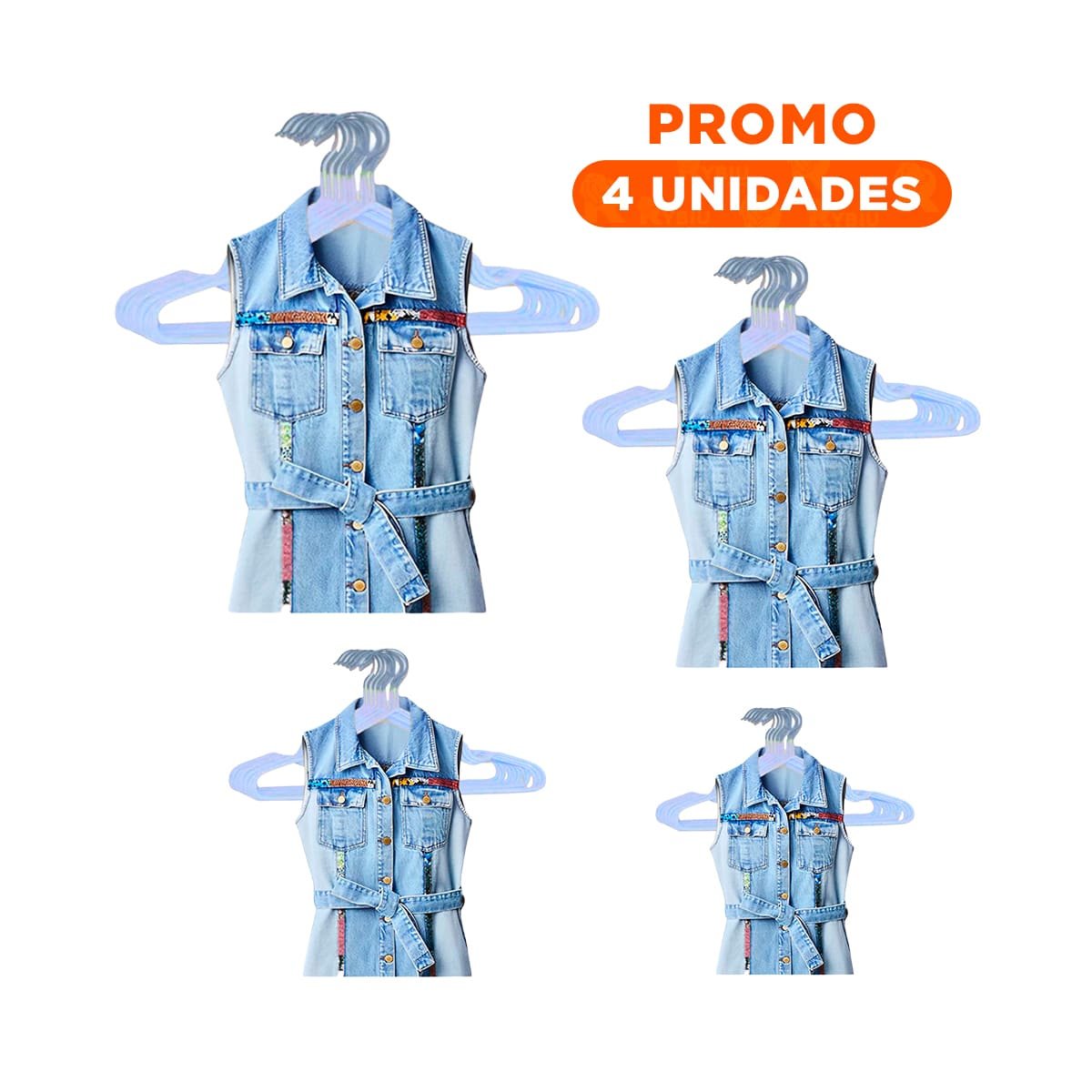 PACK4 ESTRUCTURA DE ROPA ESTABLE PARA COLGADO SEGURO 5 PIEZAS 20X40,5CM AZUL Y+REGALO STICKER - 1