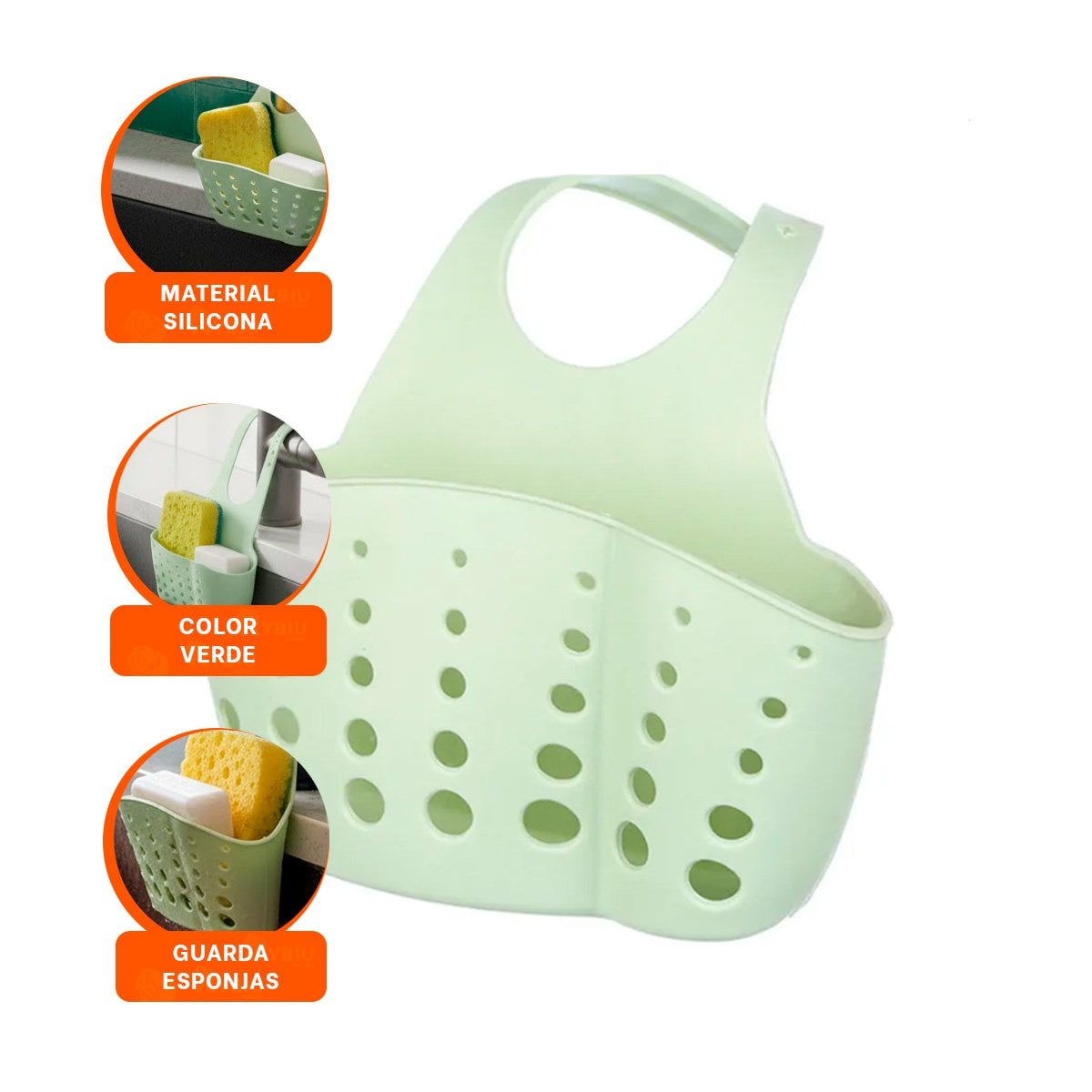 PORTAOBJETOS COLGANTE VERDE PARA ORGANIZAR PRODUCTOS DE BANO 19X15CM - 3
