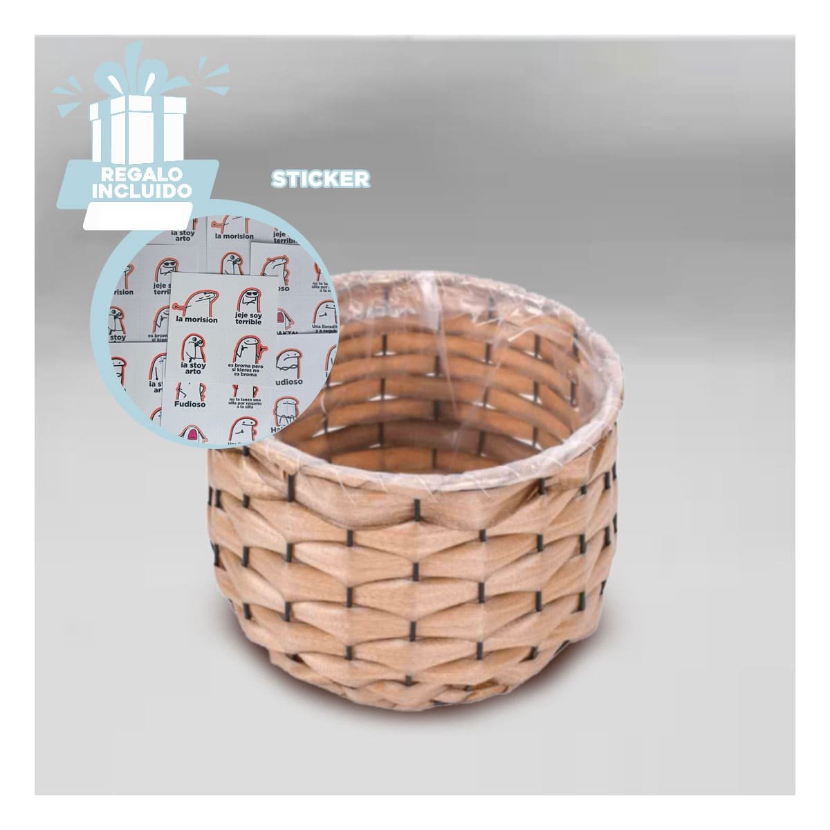 BASE ENTRELAZADA CON FORRO INTERIOR PARA DECORACION HOGAR Y GUARDADO DIARIO Y+REGALO STICKER - 1