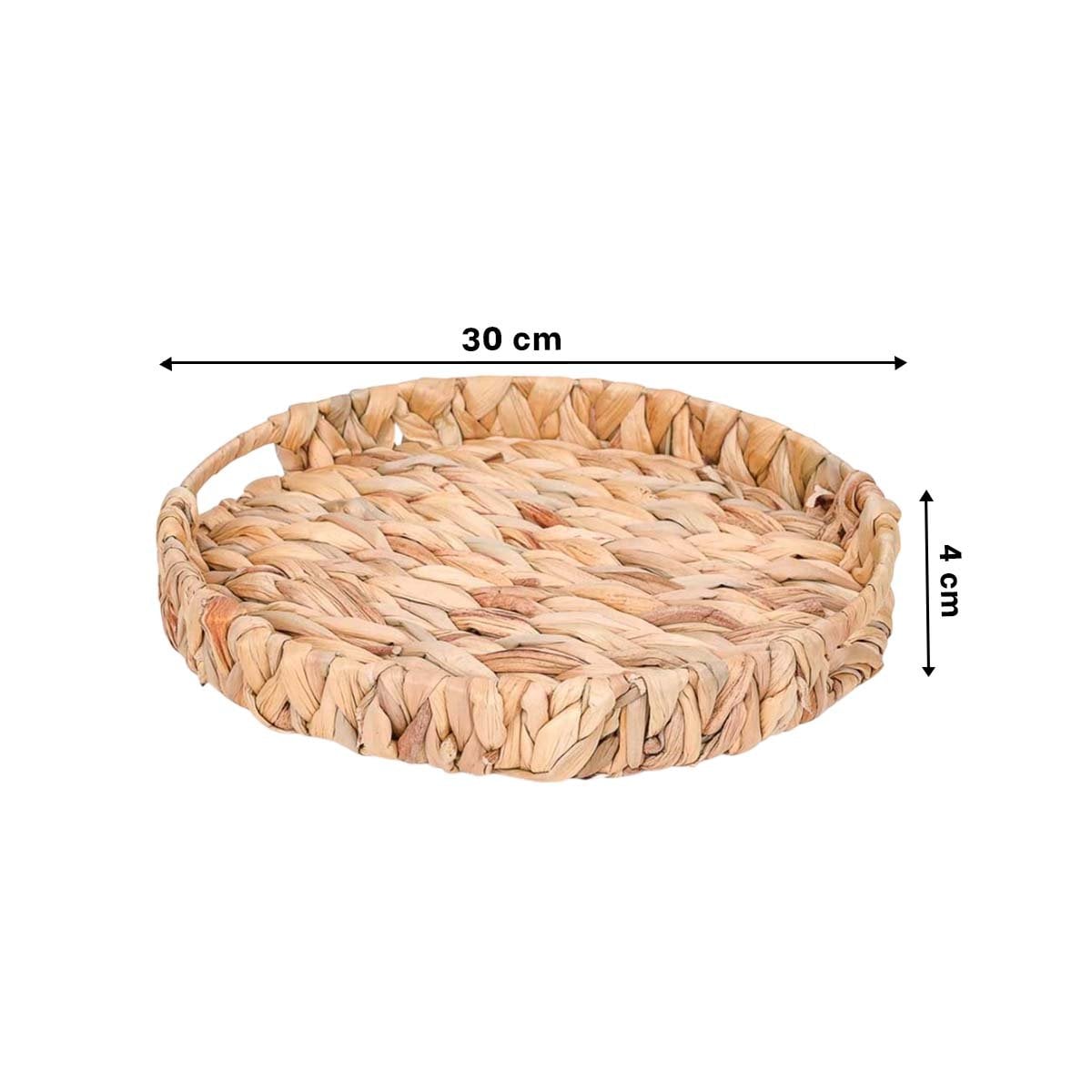 PACK6 CONTENEDOR REDONDO TEJIDO CON ASAS GRASS 30X4CM MOSTAZA PARA DECORACION HOGAR - 4