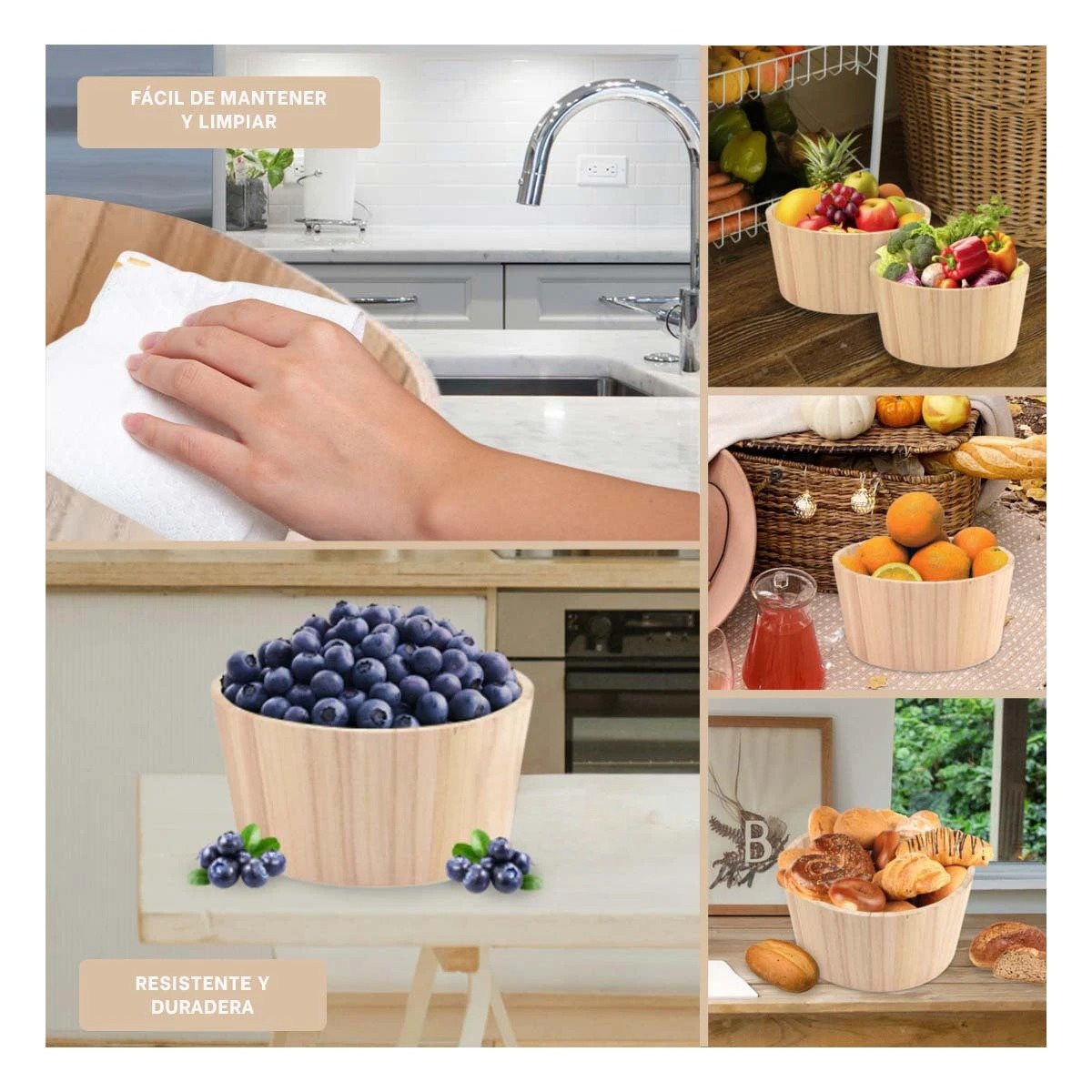 PACK12 SOPORTE DE MADERA CIRCULAR 24X11CM PARA EXHIBIR PRODUCTOS DE PANADERIA Y+PAPEL REGALO - 2