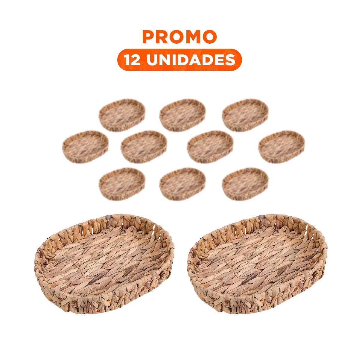PACK12 ORGANIZADOR MULTIFUNCIONAL OVALADA GRASS 32X24X4.5CM MOSTAZA YREGALO STICKER - 1