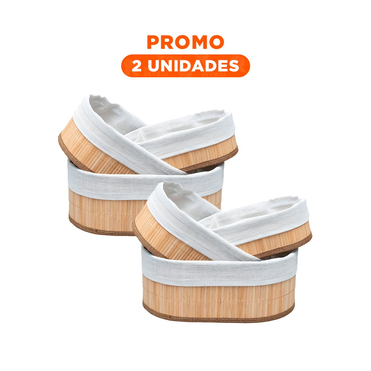PACK2 ORGANIZADORES FUNCIONALES DE BAMBU Y TELA PARA ESPACIOS DEL HOGAR - 1