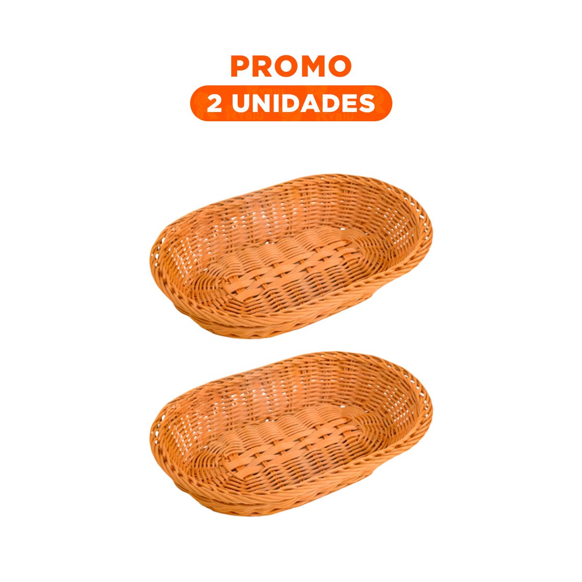 PACK2 CANASTA CIRCULAR DE MIMBRE PARA ALMACENAJE CON DIMENSIONES 34X34X35CM - 1