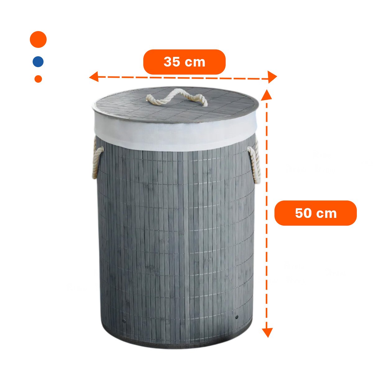 CANASTO PLEGABLE CIRCULAR CON TAPA PARA USO DIARIO EN CASA Y+POST IT - 4