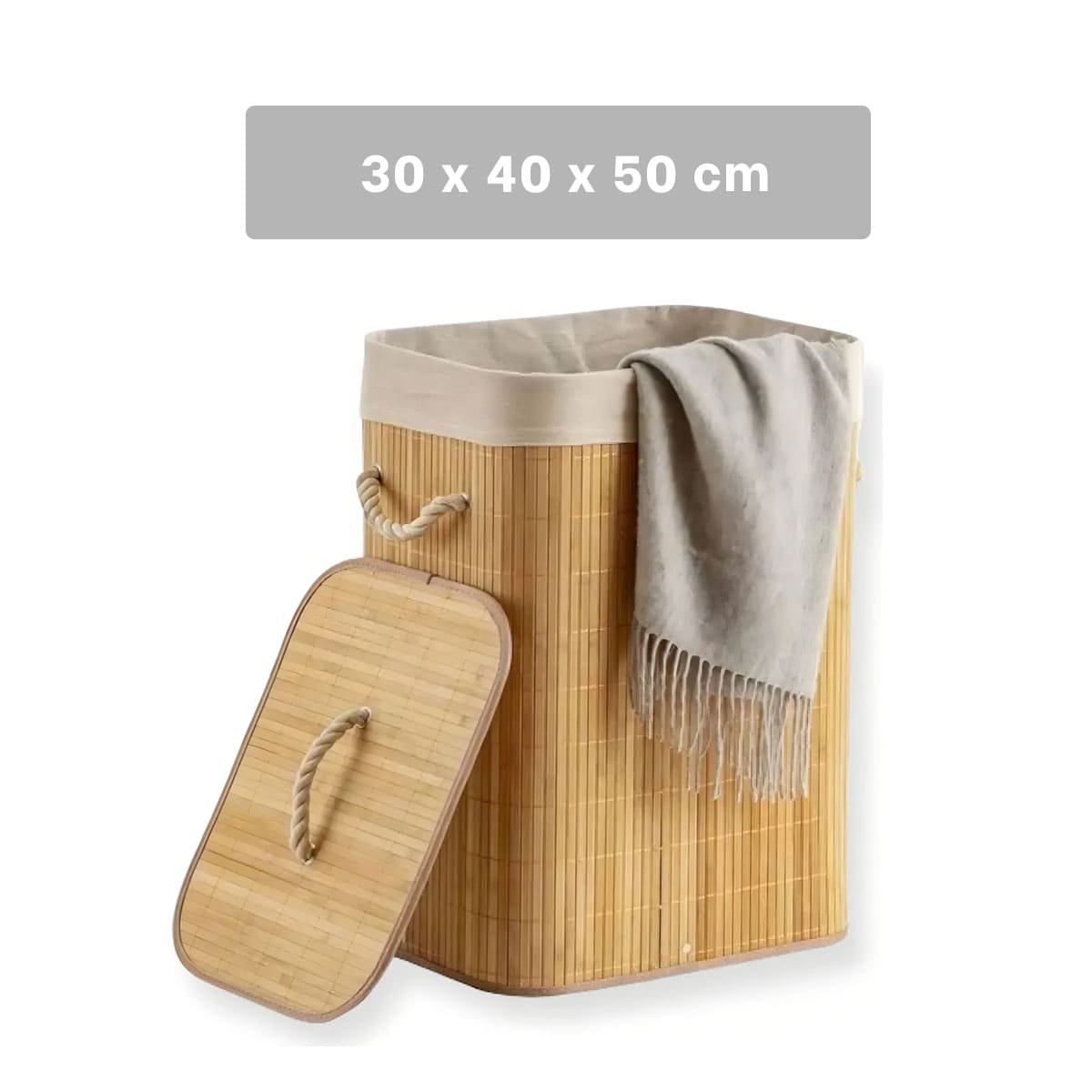 CAJA PLEGABLE DE BAMBU CON TAPA PARA ORGANIZACION PRACTICA EN CASA Y+LIGAS REGALO - 4