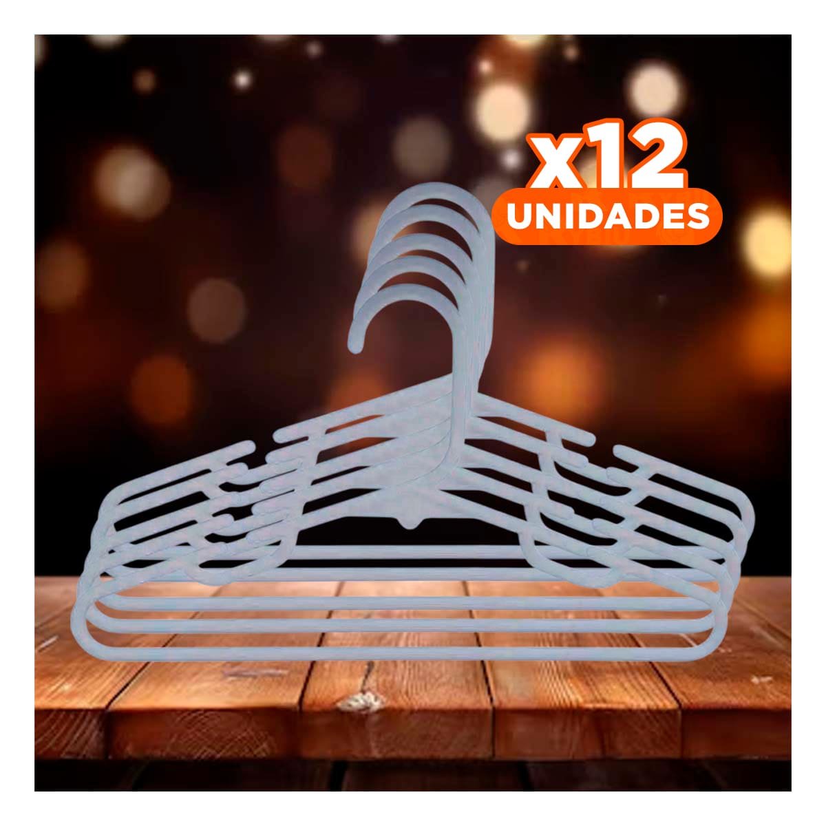 PACK12 ESTRUCTURA PARA ROPA DE MUJER Y HOMBRE COMODA 5 PIEZAS 15X29CM PLOMO - 1