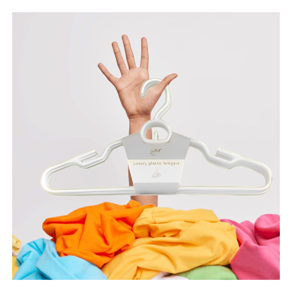 PACK2 GANCHO PLASTICO BLANCO CON DETALLE CIRCULAR FUNCIONAL DE 4 PIEZAS Y+PAPEL REGALO - 5