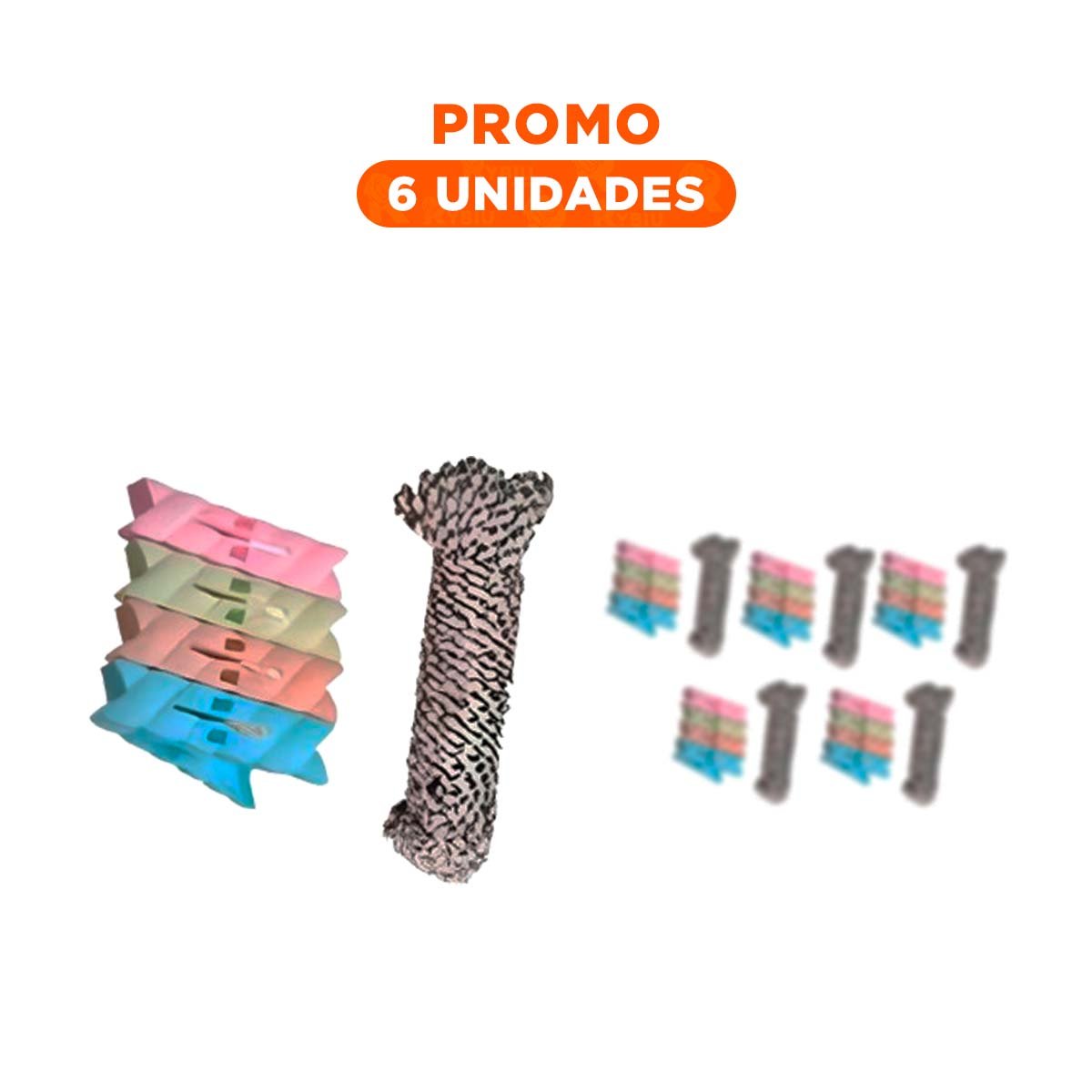 PACK6 GANCHO DE DORMITORIO Y CUERDA MULTICOLOR PARA MANTENER ORDEN - 1
