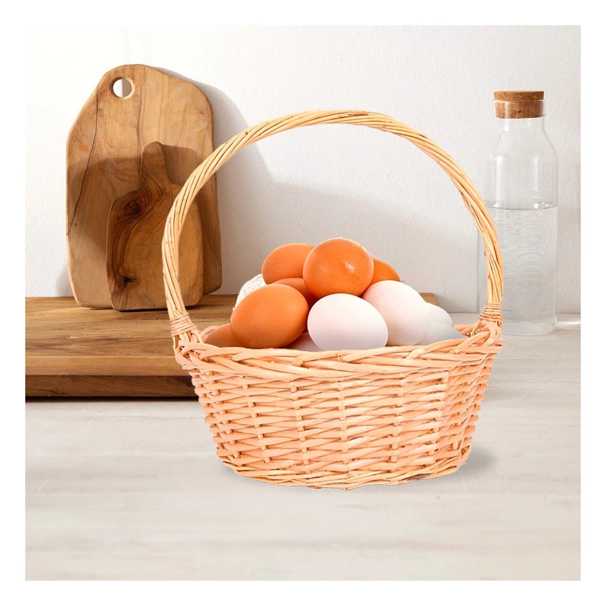 PACK4 CONTENEDOR DE MIMBRE CIRCULAR CON FORMATO 29X29X30CM EN DIMENSIONES Y+REGALO STICKER - 3
