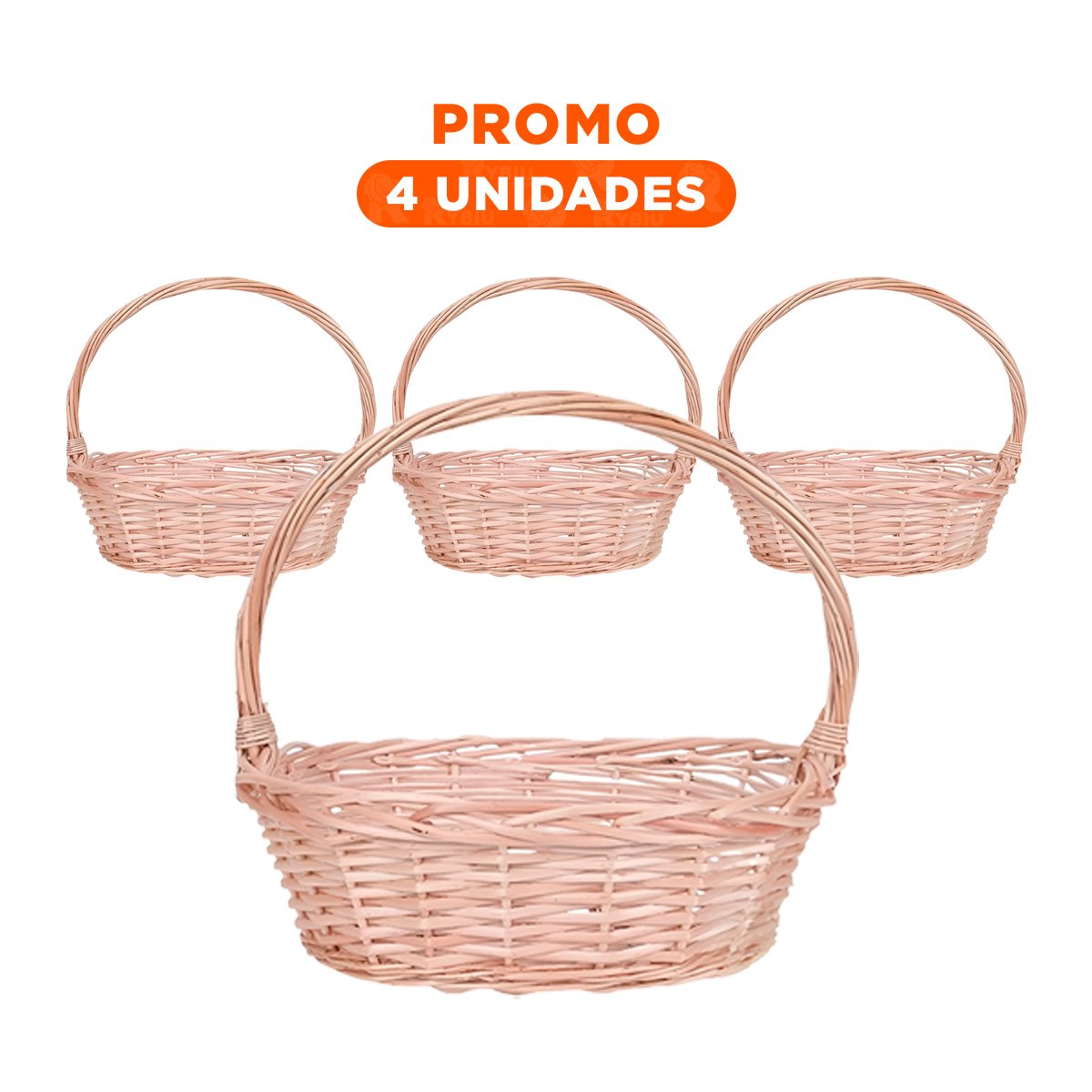 PACK4 CONTENEDOR OVALADO CON TEJIDO DE MIMBRE DE DIMENSIONES 33X24X30CM Y+REGALO STICKER - 1