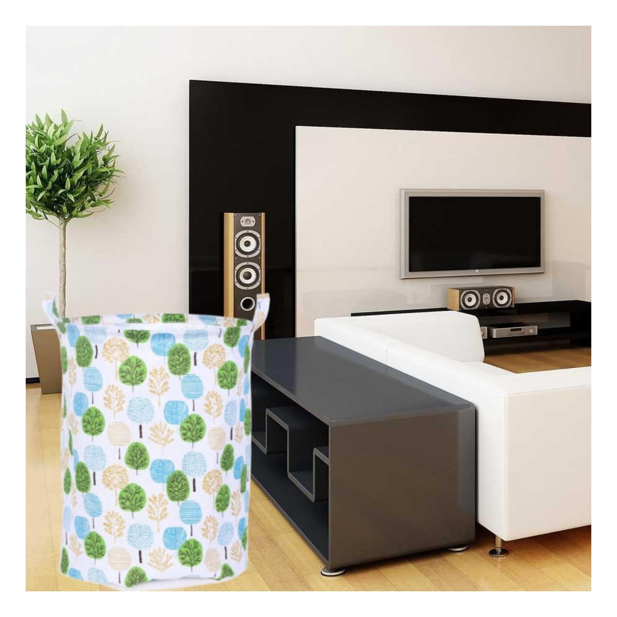 PACK12 CILINDRO PARA ROPA CON ESTAMPADO DE ARBOLES 43X35CM Y+REGALO STICKER - 5