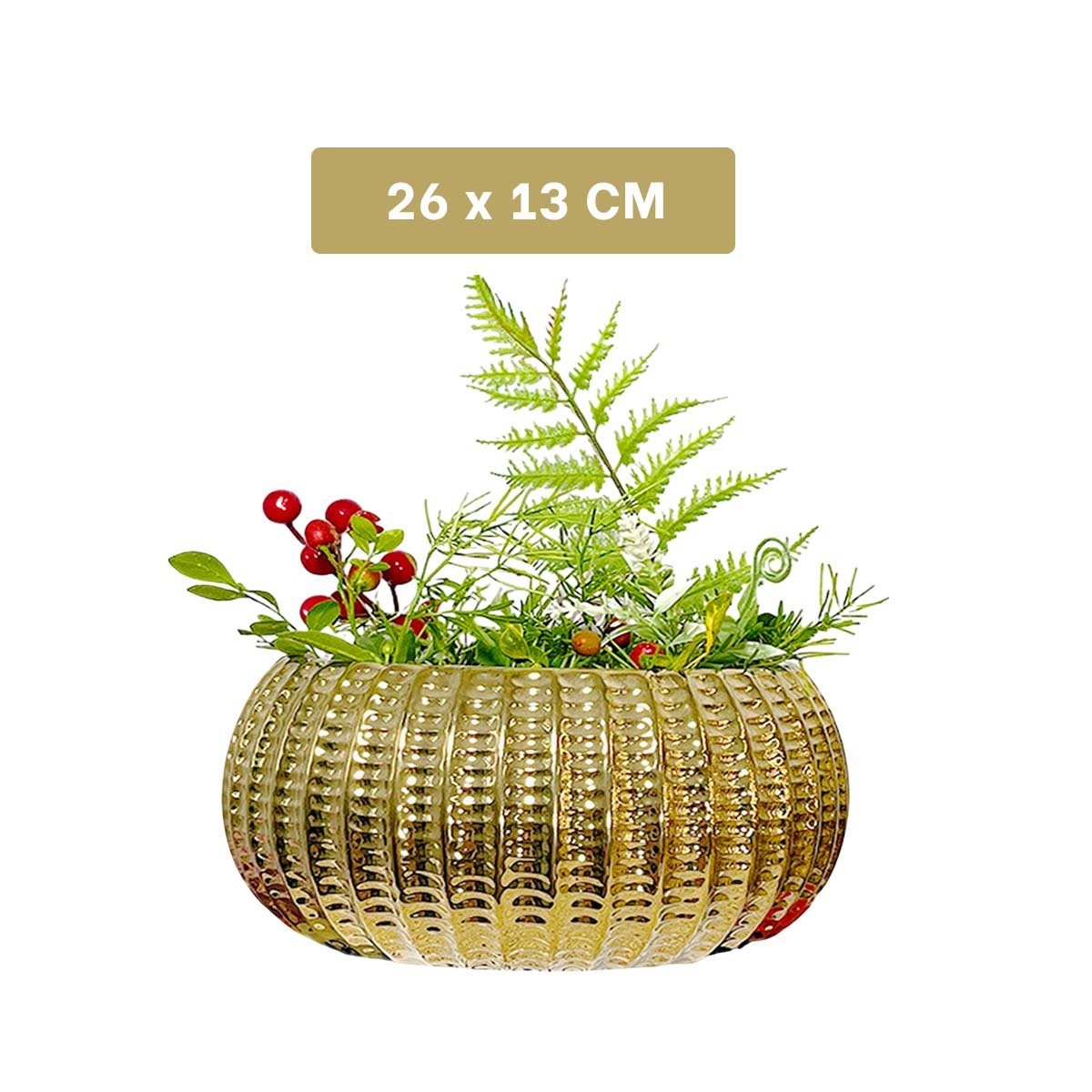 PACK2 CENTRO CUENCO CERAMICA DORADO ACANALADO PARA DECORAR CASA Y+REGALO STICKER - 4