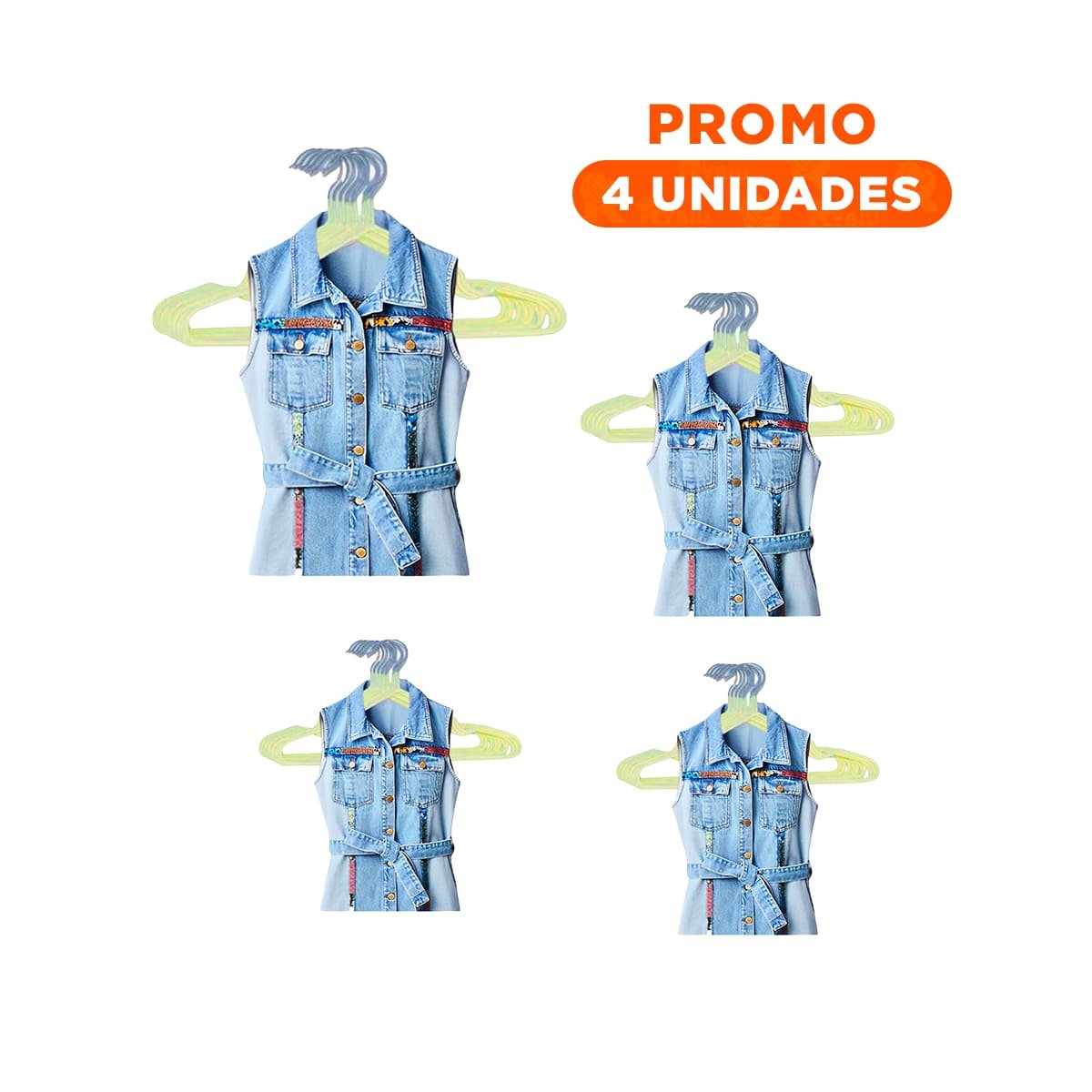 PACK4 GANCHO PARA CLOSET DE ALAMBRE CON PLASTICO AMARILLO 5 PIEZAS HOGAR Y+REGALO STICKER - 1