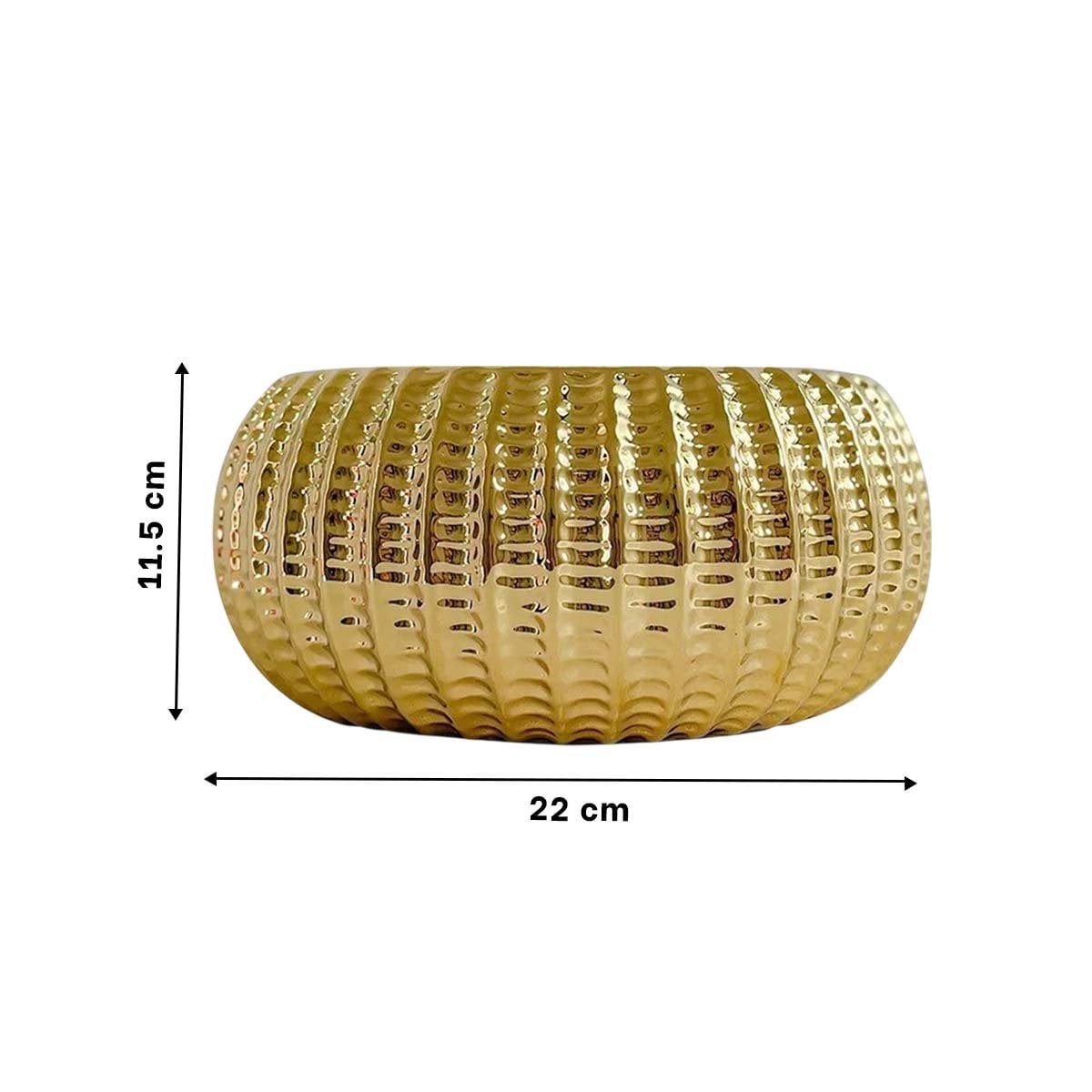 PACK4 RECIPIENTE CHIC CERAMICA DORADO 17.5X22X11.5CM Y+PAPEL REGALO - 4