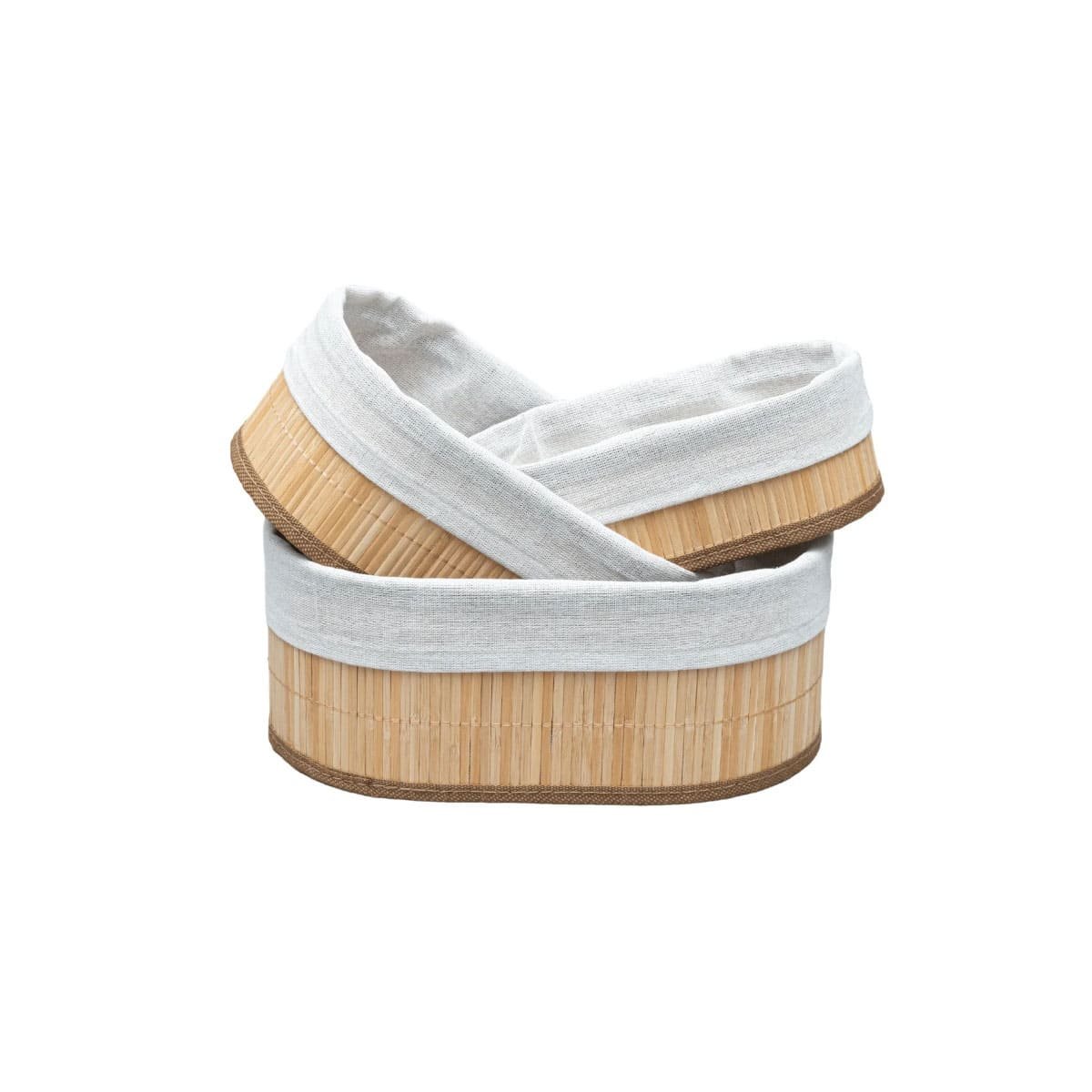 CANASTAS DECORATIVAS DE BAMBU Y TELA PARA AMBIENTES CALIDOS Y FUNCIONALES Y+PAPEL REGALO - 1
