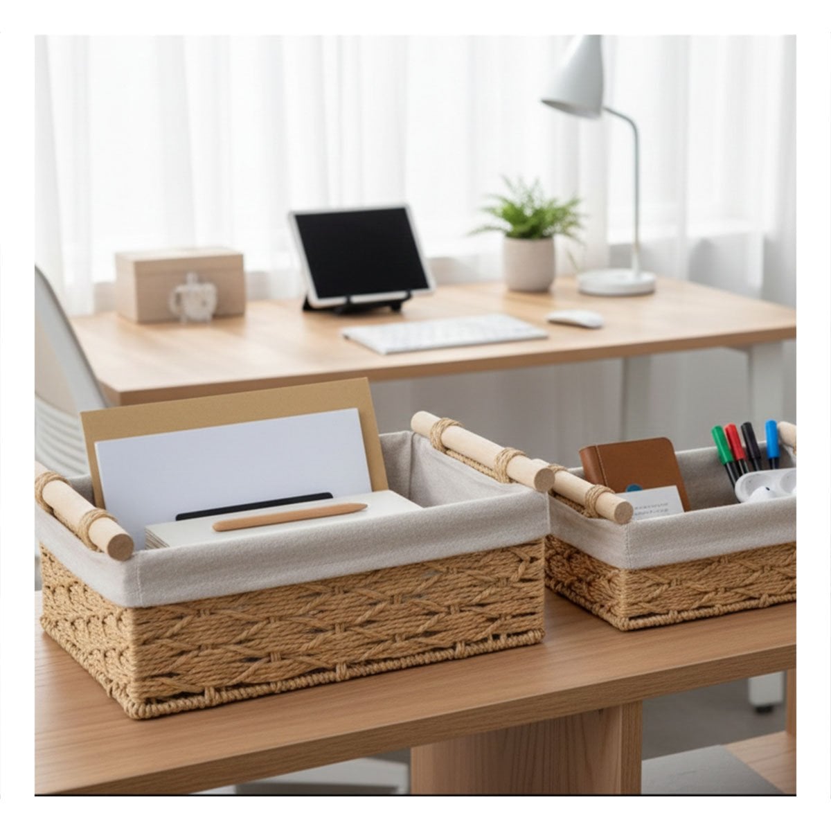 PACK6 CAJA ORGANIZADORA PARA CLOSET MOSTAZA 24.5X14.5CM - 3