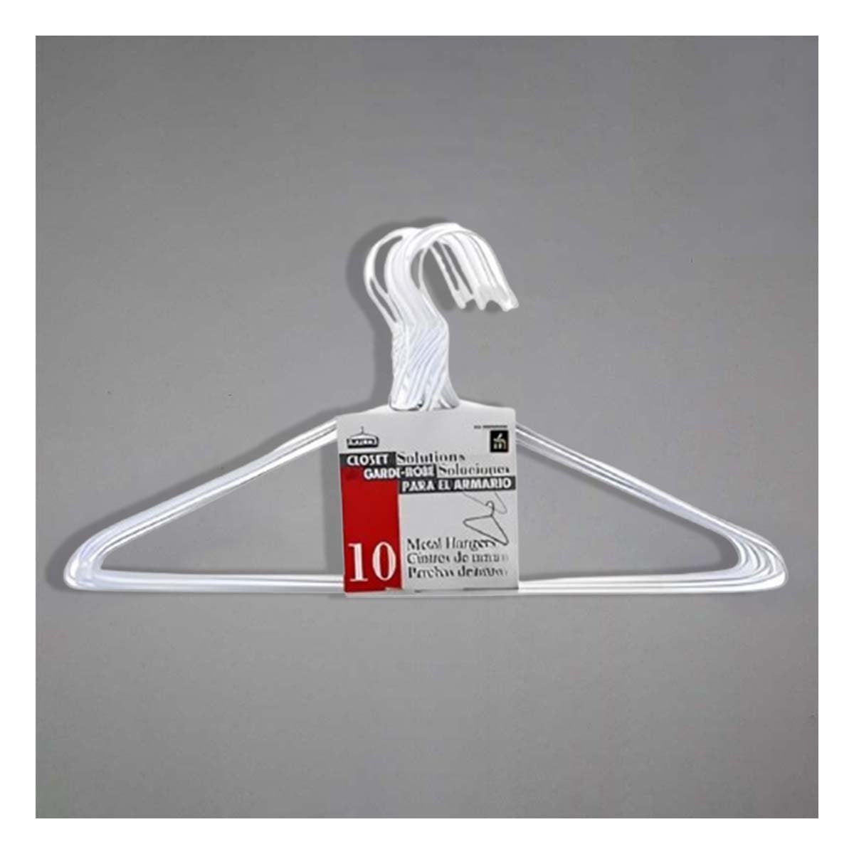 PACK6 GANCHO CLASICO BLANCO DE ALAMBRE PACK 10 PIEZAS 21X40CM - 3