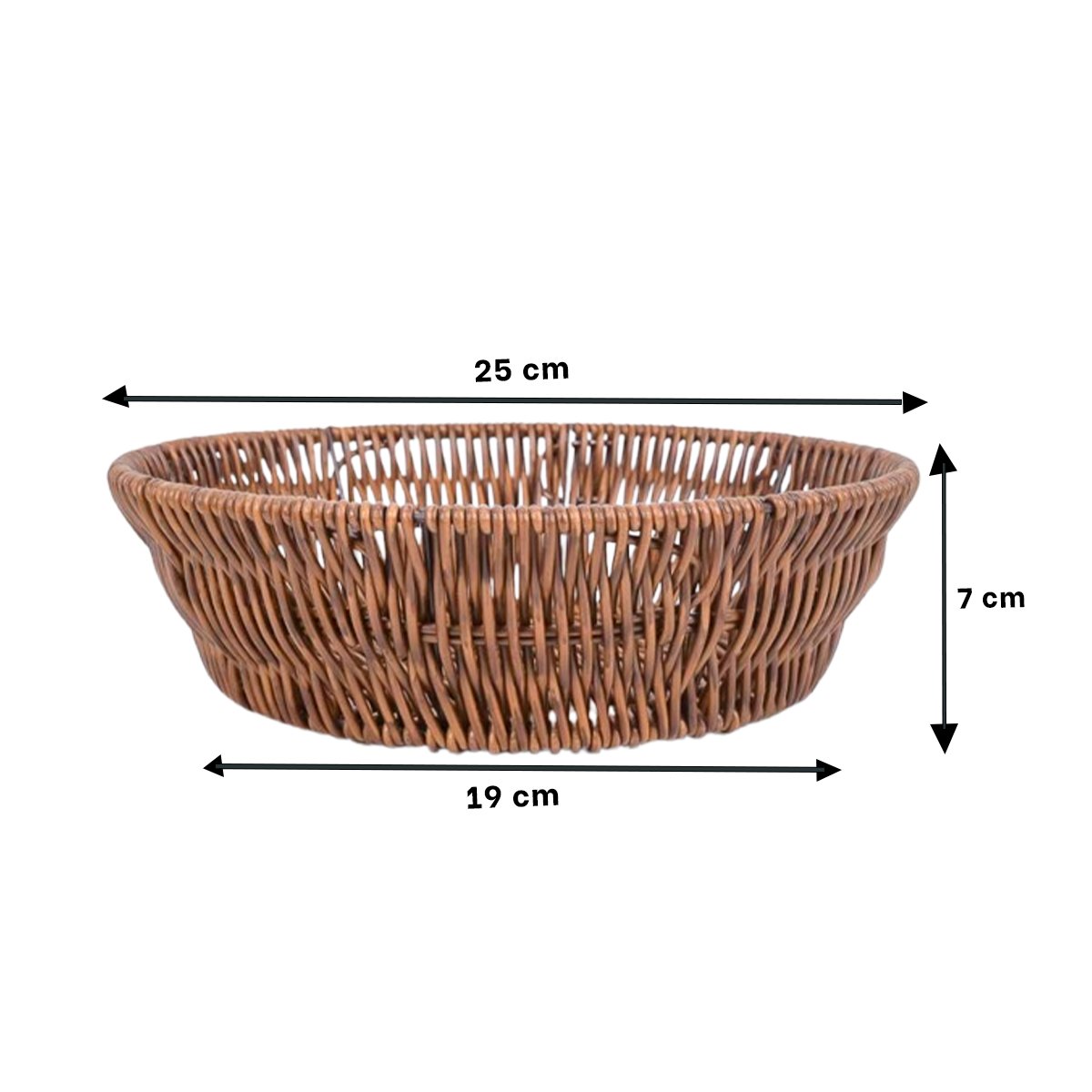 PACK2 RECIPIENTE TEJIDO CIRCULAR 25X19X7CM MARRON RESISTENTE ESPACIOS PLUS - 4