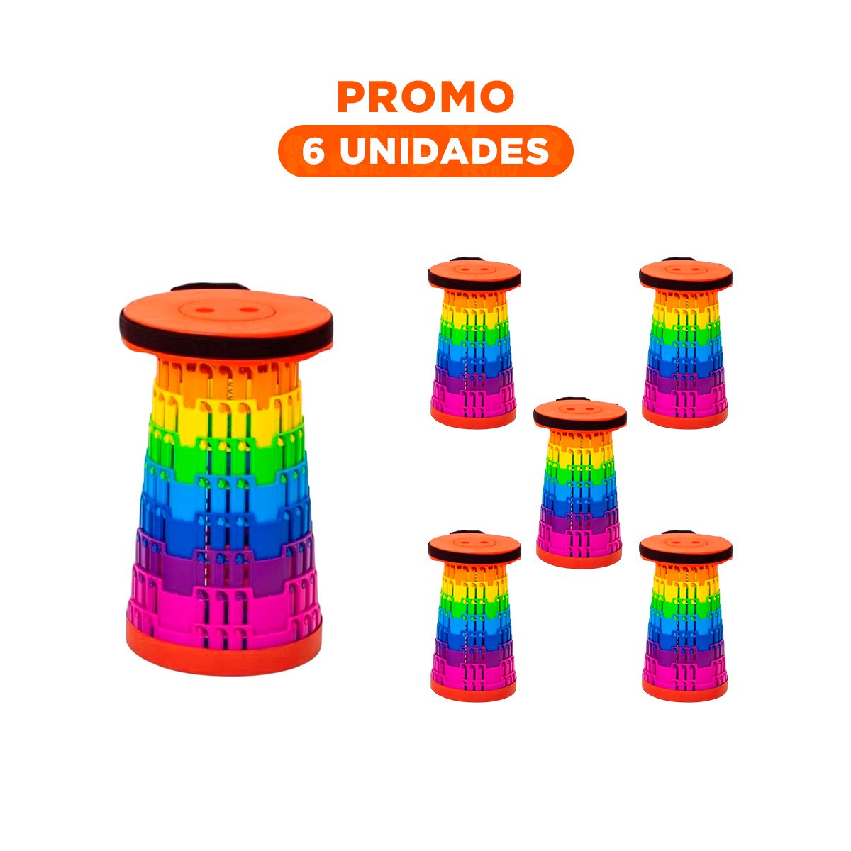 PACK6 BUTACA PRACTICA PLEGABLE CON SEGUROS PARA HOGAR - 1