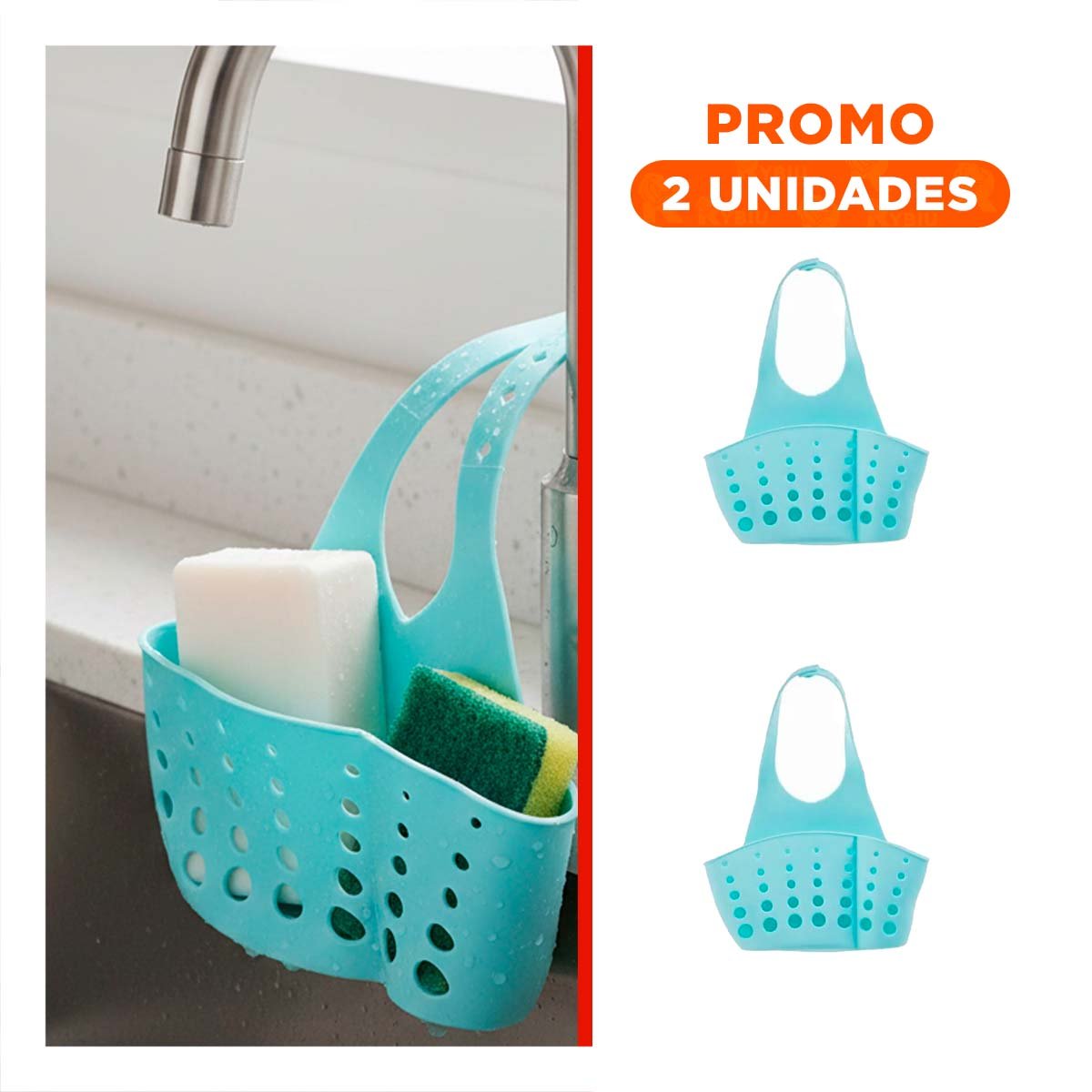 PACK2 BANDEJA COLGANTE DECORATIVA CELESTE PARA MANTENER TODO ORDENADO 19X15CM - 1
