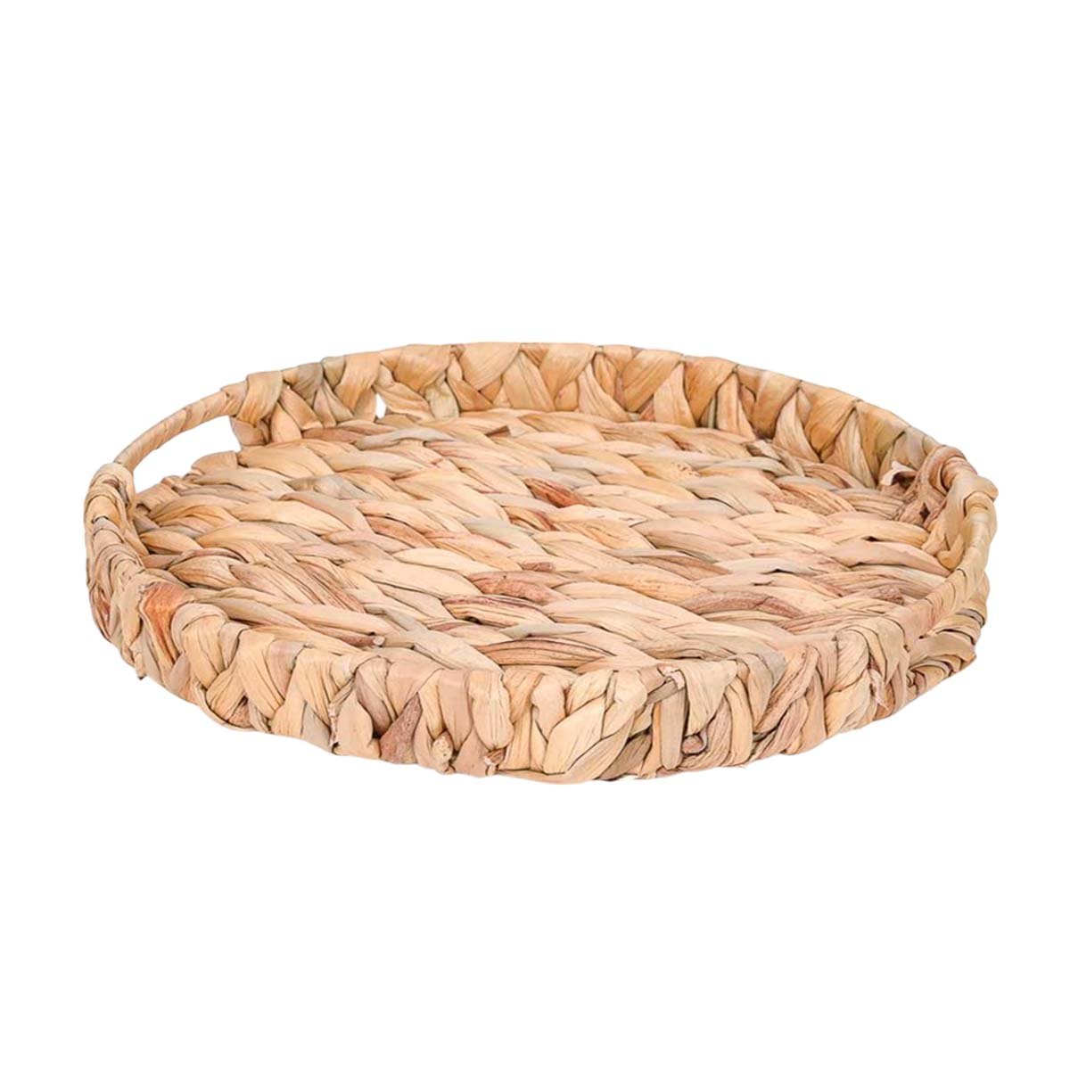 PACK12 CANASTO TEJIDA CIRCULAR CON ASAS GRASS 36X5CM MOSTAZA PARA ORGANIZAR YREGALO STICKER - 2