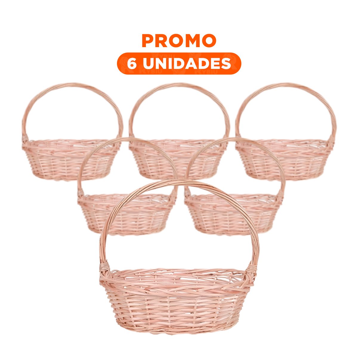 PACK6 CONTENEDOR NATURAL DE MIMBRE OVALADO Y DIMENSIONES 33X24X30CM - 1