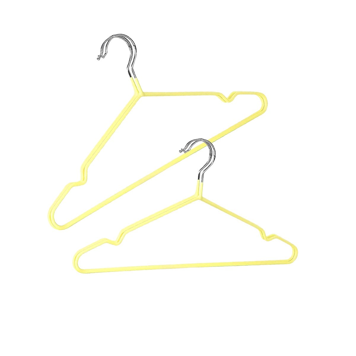 SOPORTE DOMESTICO DE ALAMBRE CON PLASTICO AMARILLO 5 PIEZAS PARA PRENDAS - 3