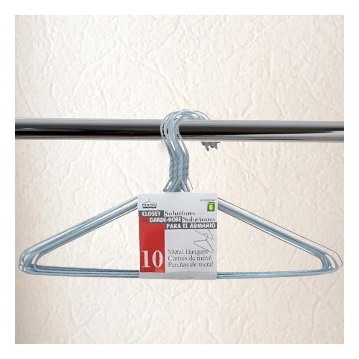 PACK2 COLGADOR DE ALAMBRE PLOMO CON 10 PIEZAS 21X40CM PARA ORGANIZACION DEL HOGAR - 3