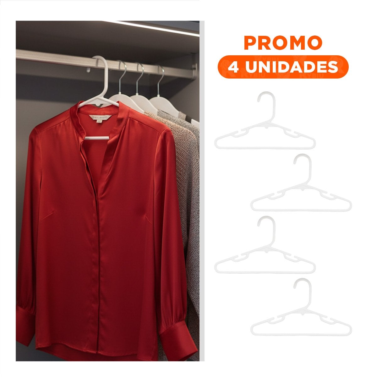 PACK4 SOPORTE COLGANTE PARA COLGAR ROPA DEL CLOSET5 PIEZAS 15X29CM BLANCO Y+REGALO STICKER - 1