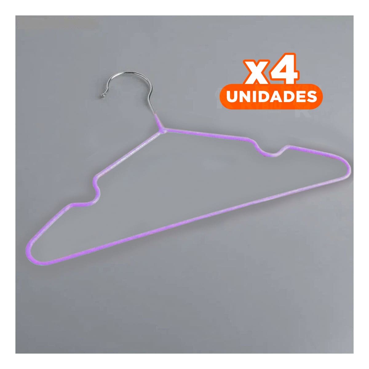 PACK4 SOPORTE PARA CLOSET DE ALAMBRE CON PLASTICO LILA 5 PIEZAS - 1