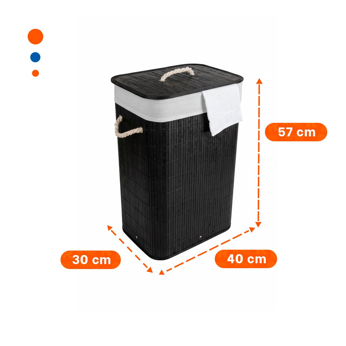 CANASTO PLEGABLE RECTANGULAR CON TAPA PARA USO DIARIO EN CASA Y+REGALO STICKER - 4