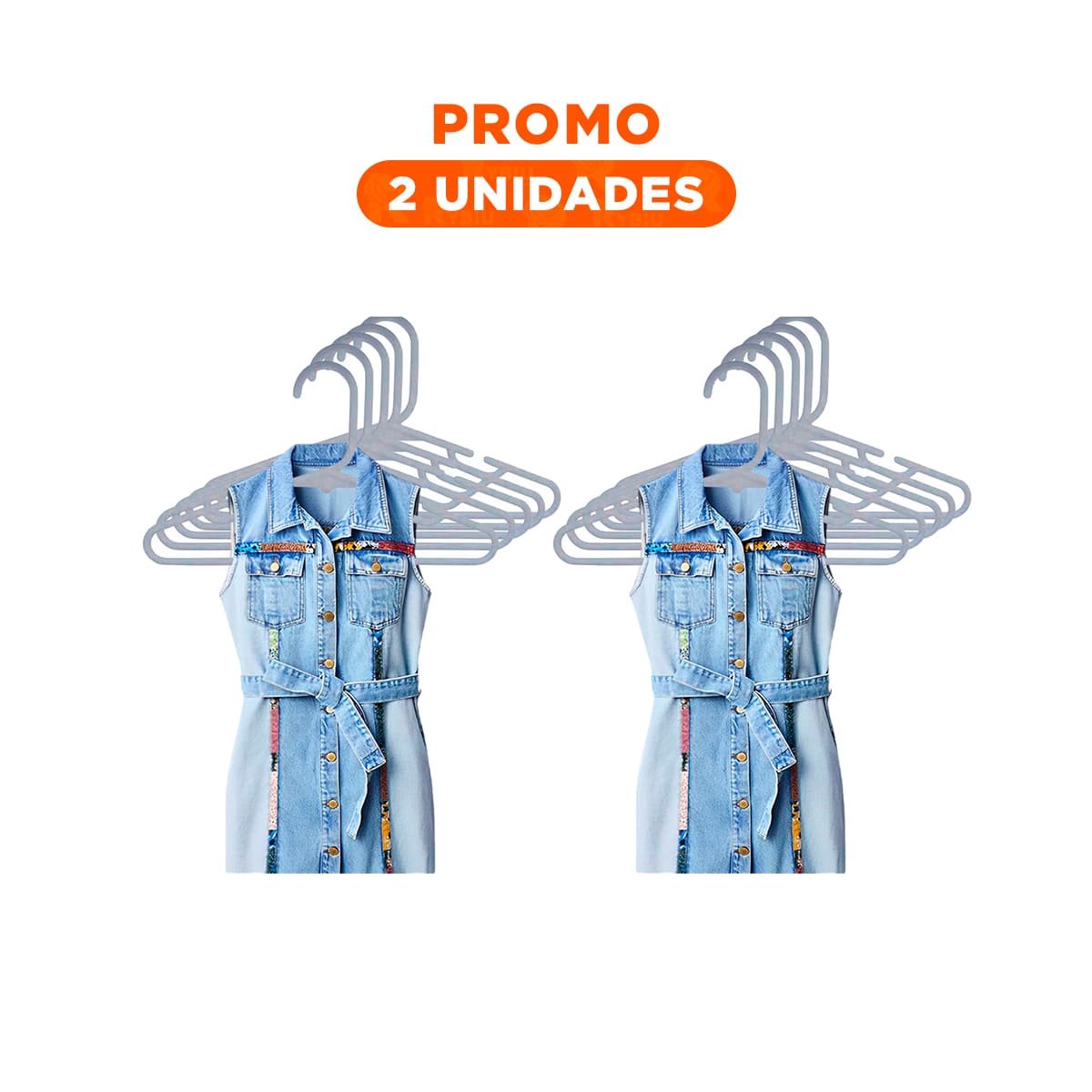 PACK2 ORGANIZADOR PARA MANTENER LA ROPA VISIBLE Y ORDENADA 5 PIEZAS 15X29CM PLOMO - 1