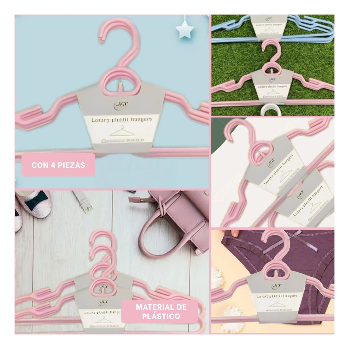 PACK4 SOPORTE DIARIO DE PLASTICO ROSADO CIRCULO EN MEDIO DE 4 PIEZAS CASA Y+REGALO STICKER - 2